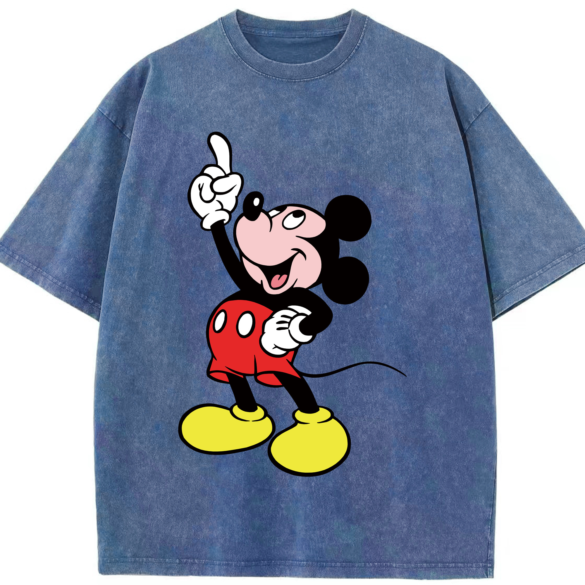 （画像用） ミッキーマウス Mickey Mouse 綿100% ヴィンテージ風 半袖Tシャツ（フロントプリント）