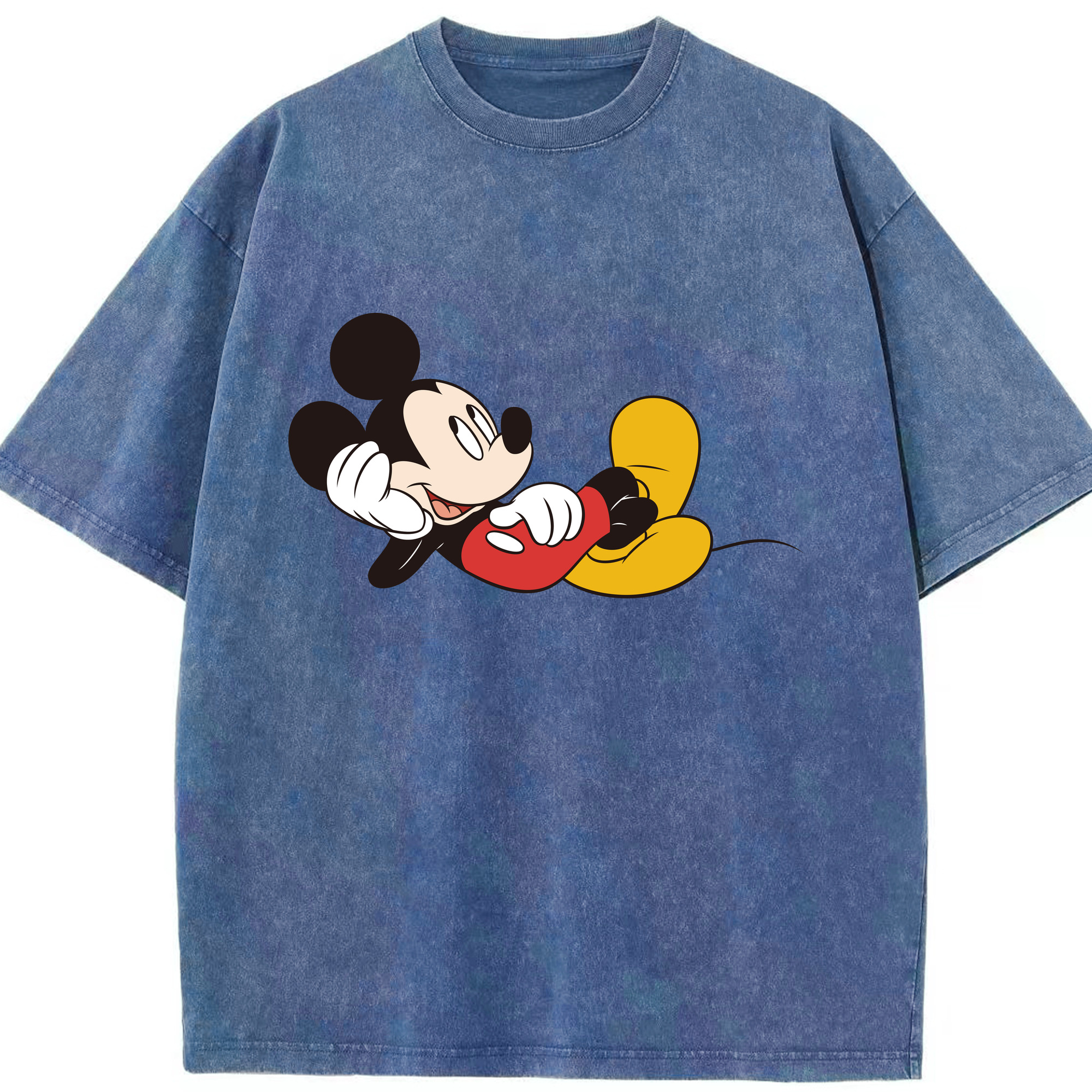 （画像用） ミッキーマウス Mickey Mouse 綿100% ヴィンテージ風 半袖Tシャツ（フロントプリント）
