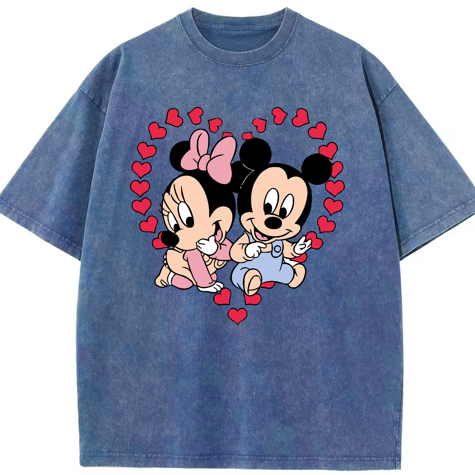 （画像用） ミッキーマウス Mickey Mouse 綿100% ヴィンテージ風 半袖Tシャツ（フロントプリント）