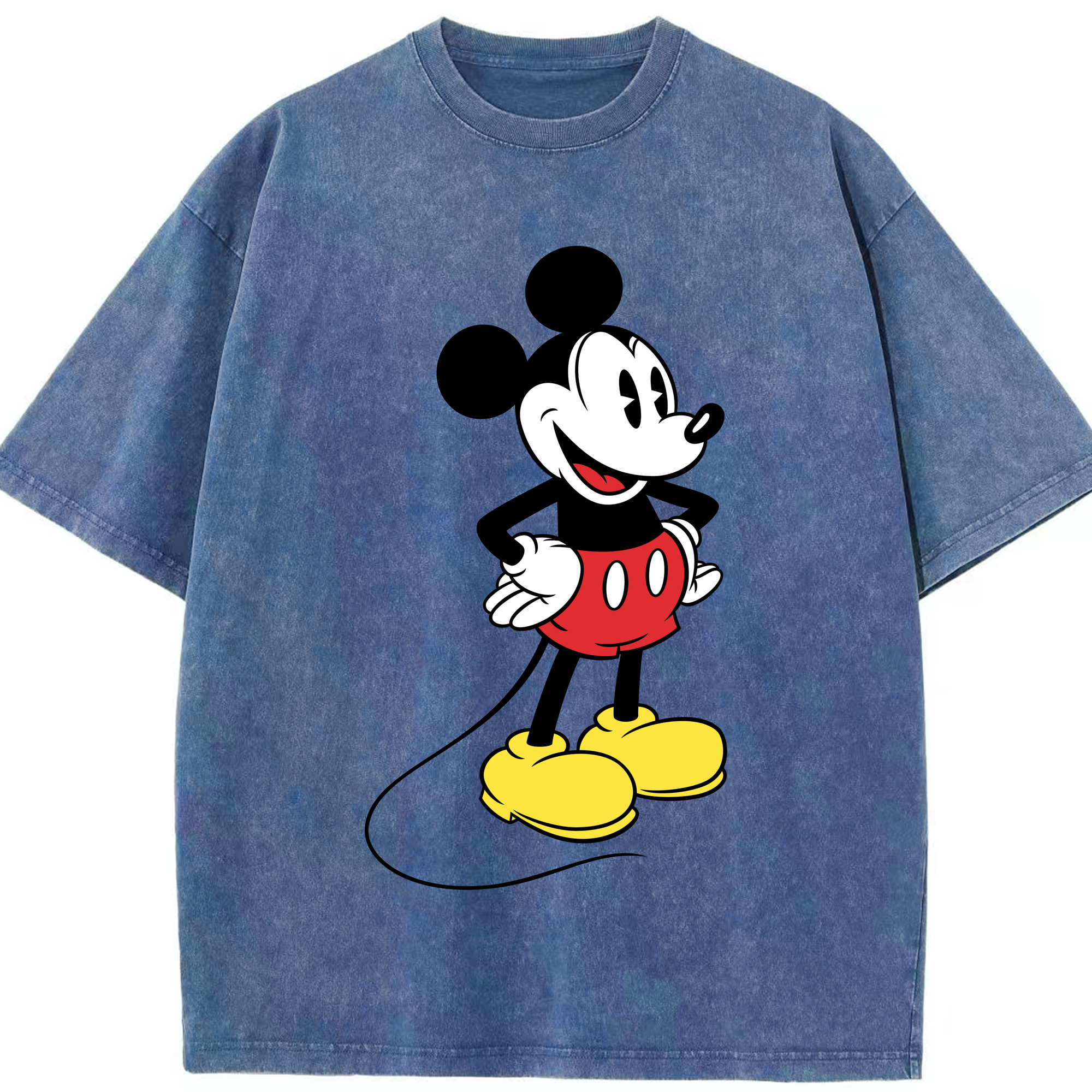 （画像用） ミッキーマウス Mickey Mouse 綿100% ヴィンテージ風 半袖Tシャツ（フロントプリント）