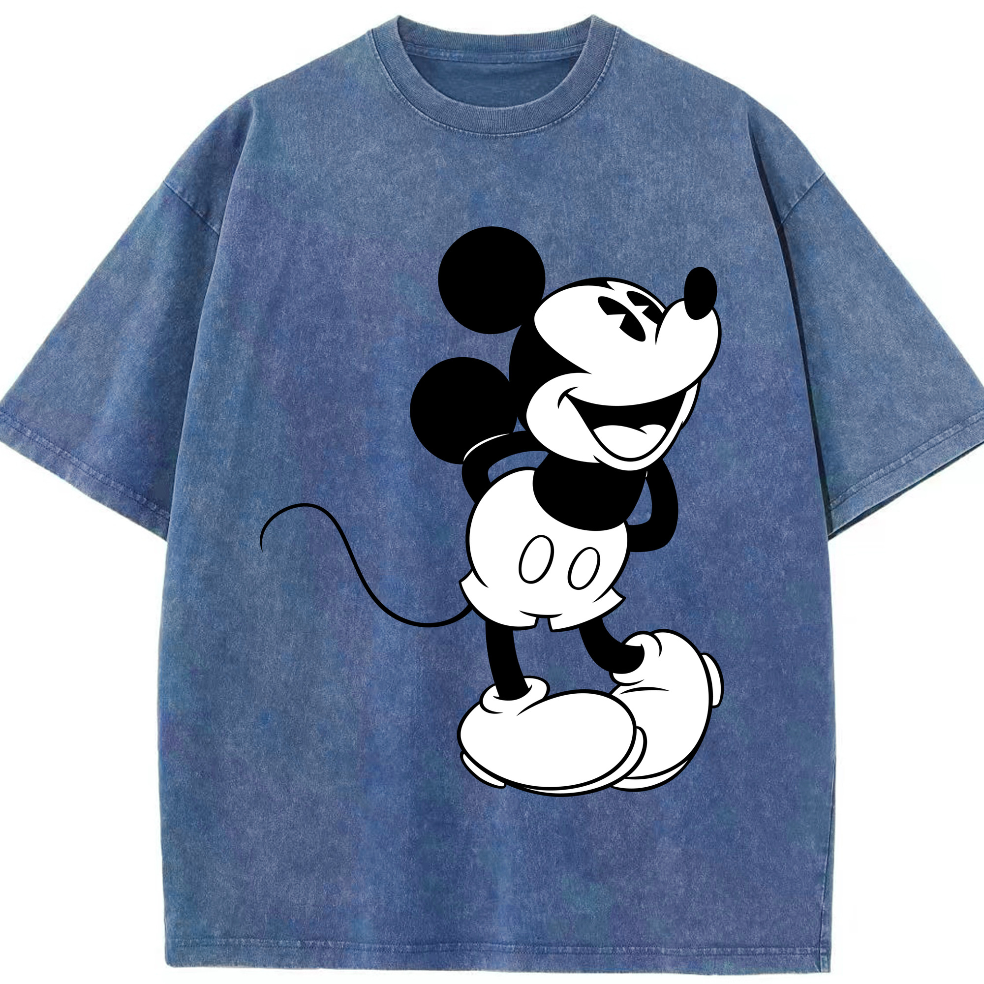 （画像用） ミッキーマウス Mickey Mouse 綿100% ヴィンテージ風 半袖Tシャツ（フロントプリント）