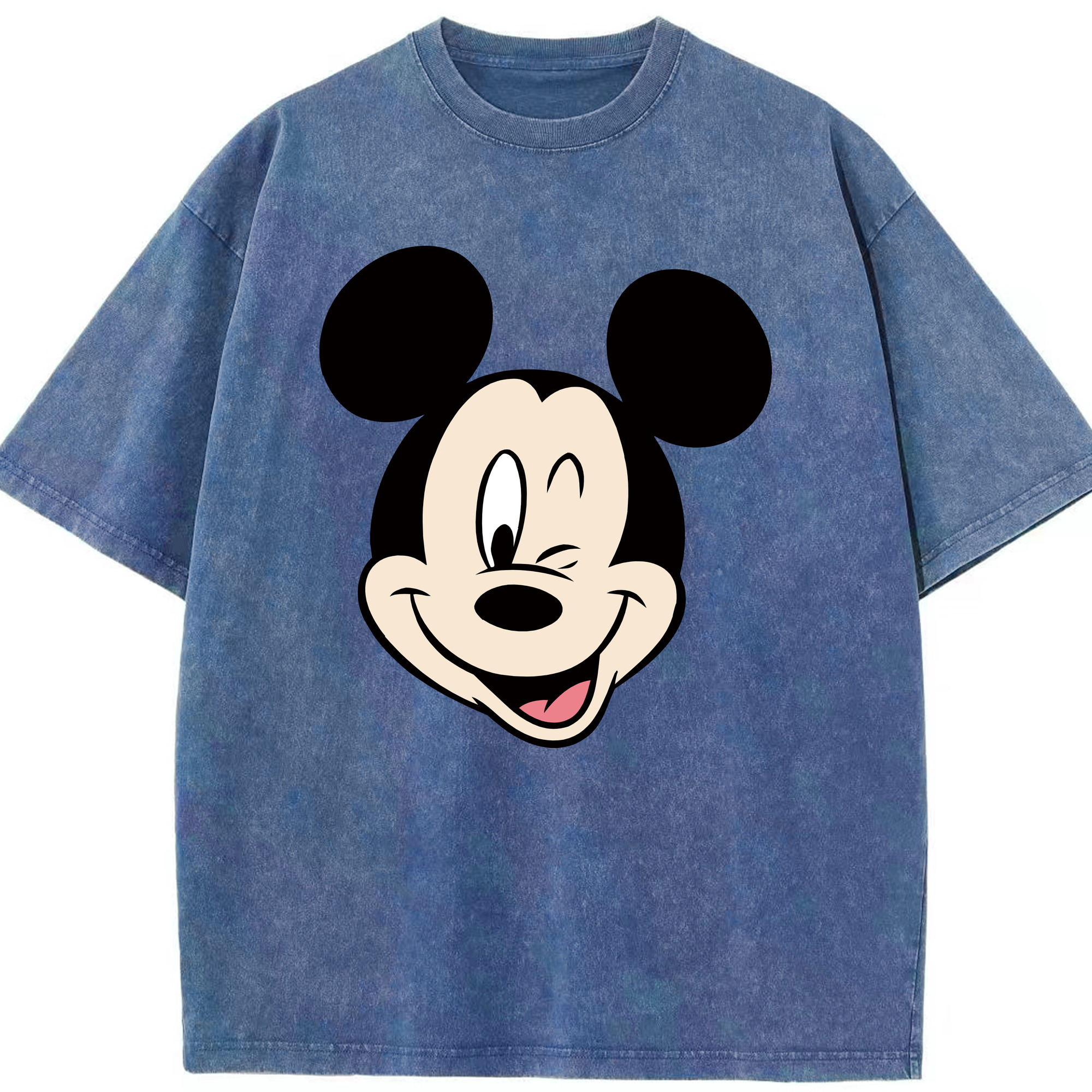 （画像用） ミッキーマウス Mickey Mouse 綿100% ヴィンテージ風 半袖Tシャツ（フロントプリント）