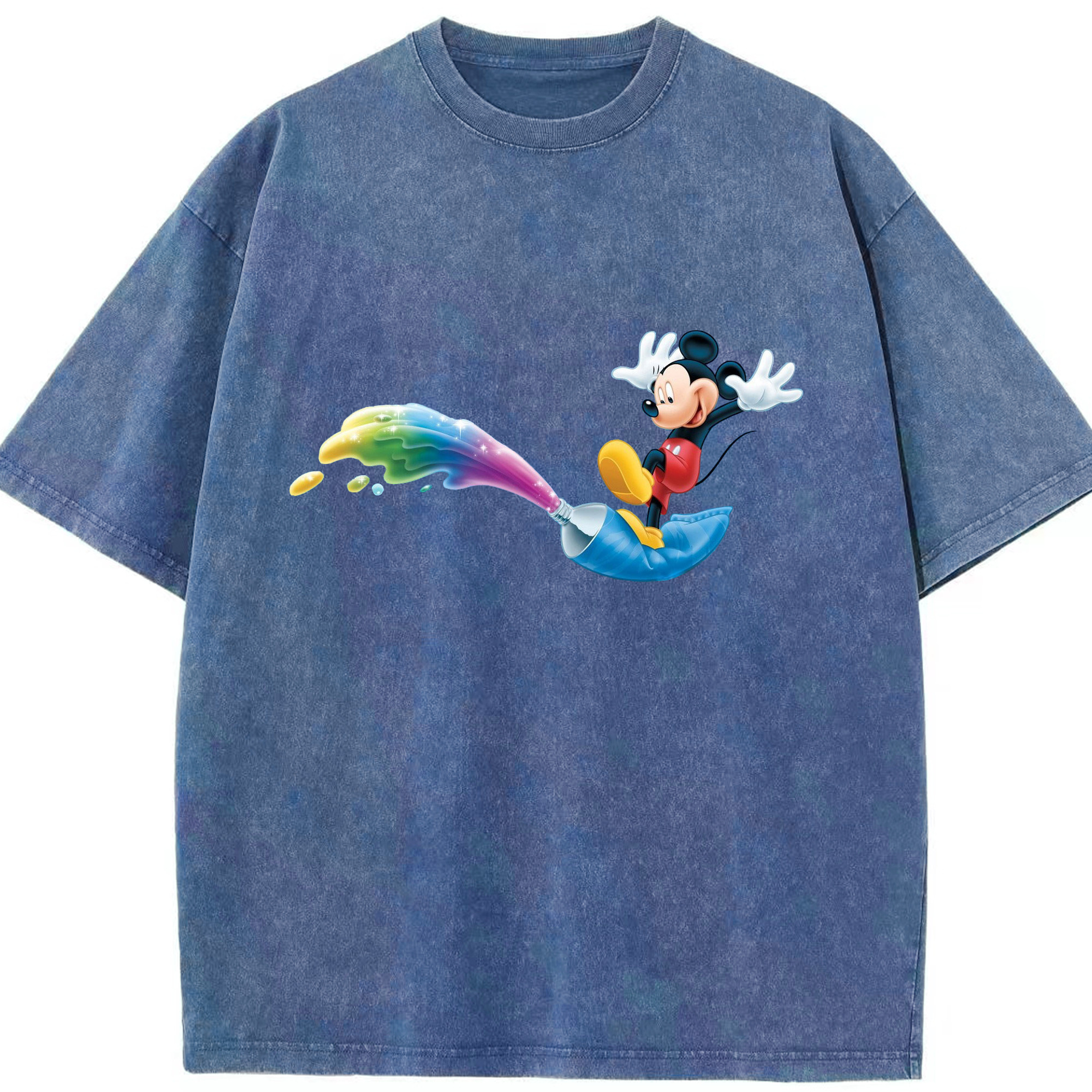 （画像用） ミッキーマウス Mickey Mouse 綿100% ヴィンテージ風 半袖Tシャツ（フロントプリント）