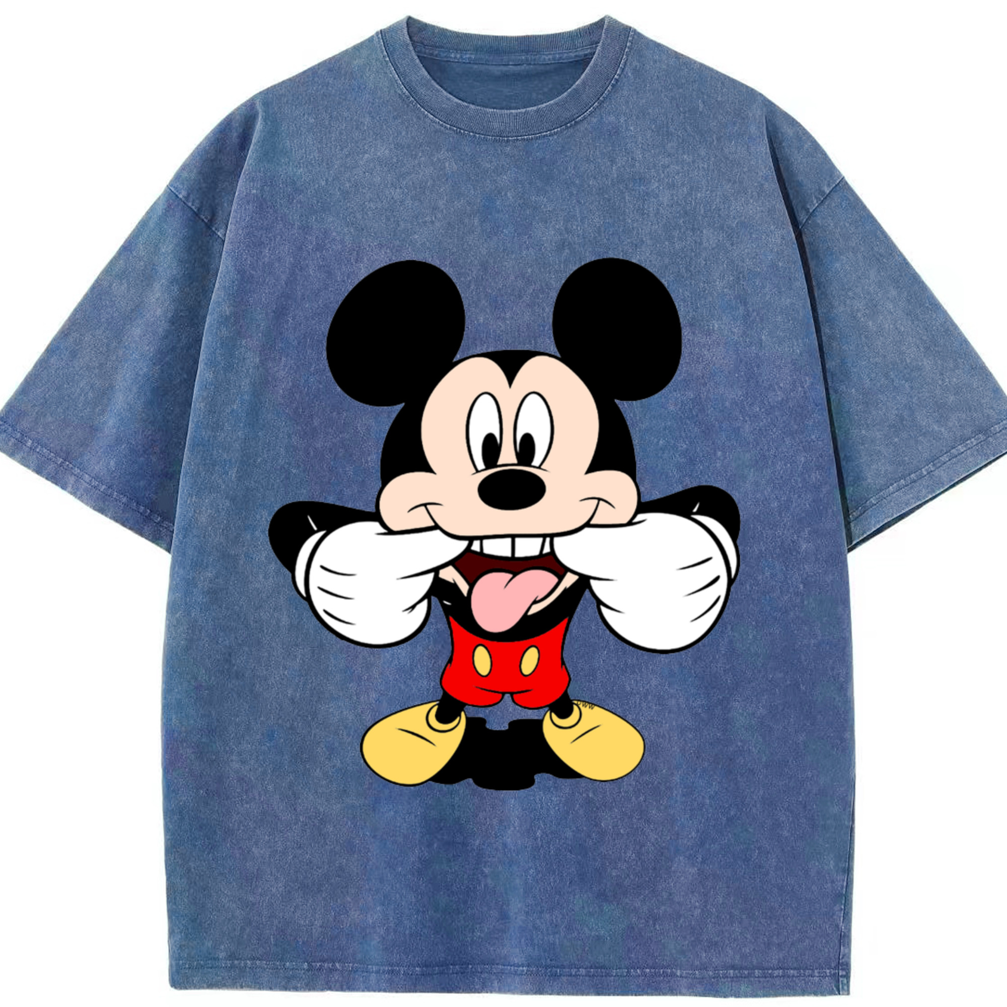（画像用） ミッキーマウス Mickey Mouse 綿100% ヴィンテージ風 半袖Tシャツ（フロントプリント）