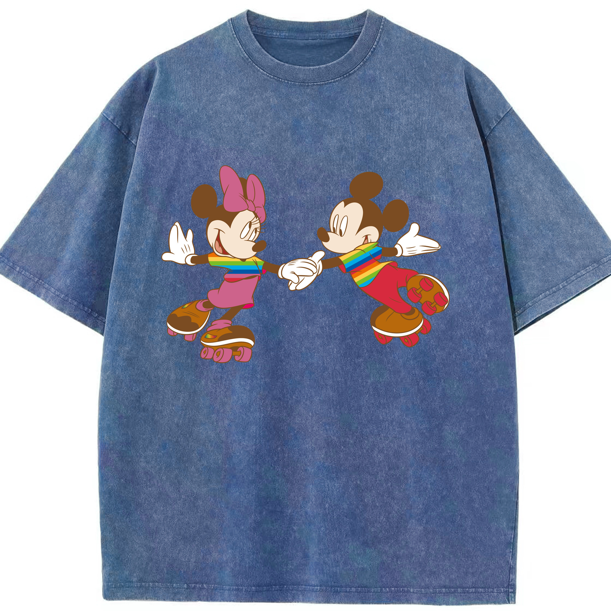 （画像用） ミッキーマウス Mickey Mouse 綿100% ヴィンテージ風 半袖Tシャツ（フロントプリント）