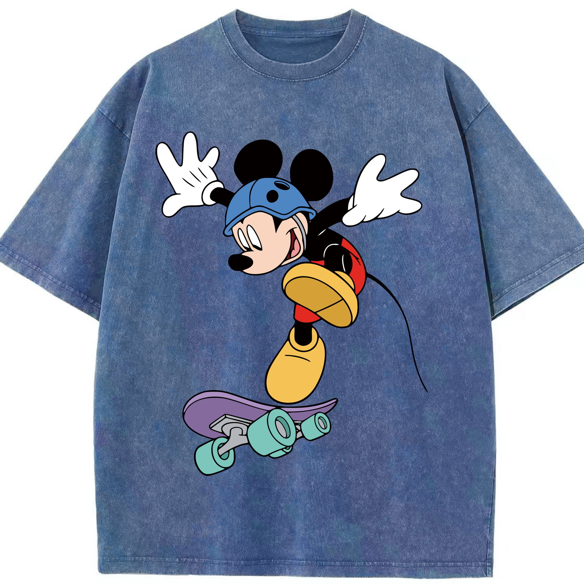 （画像用） ミッキーマウス Mickey Mouse 綿100% ヴィンテージ風 半袖Tシャツ（フロントプリント）