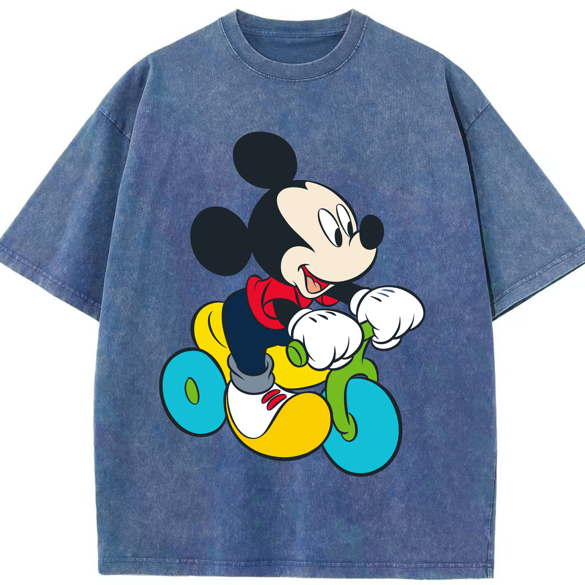 （画像用） ミッキーマウス Mickey Mouse 綿100% ヴィンテージ風 半袖Tシャツ（フロントプリント）