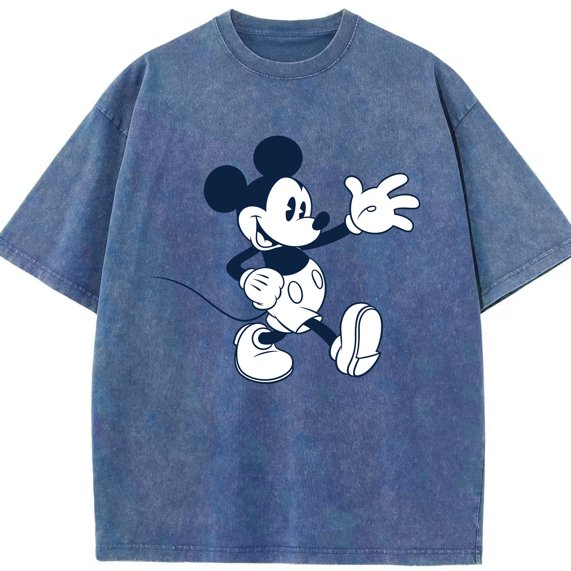 （画像用） ミッキーマウス Mickey Mouse 綿100% ヴィンテージ風 半袖Tシャツ（フロントプリント）