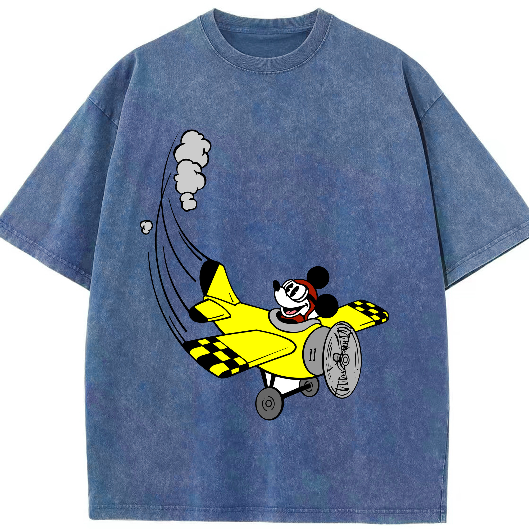 （画像用） ミッキーマウス Mickey Mouse 綿100% ヴィンテージ風 半袖Tシャツ（フロントプリント）