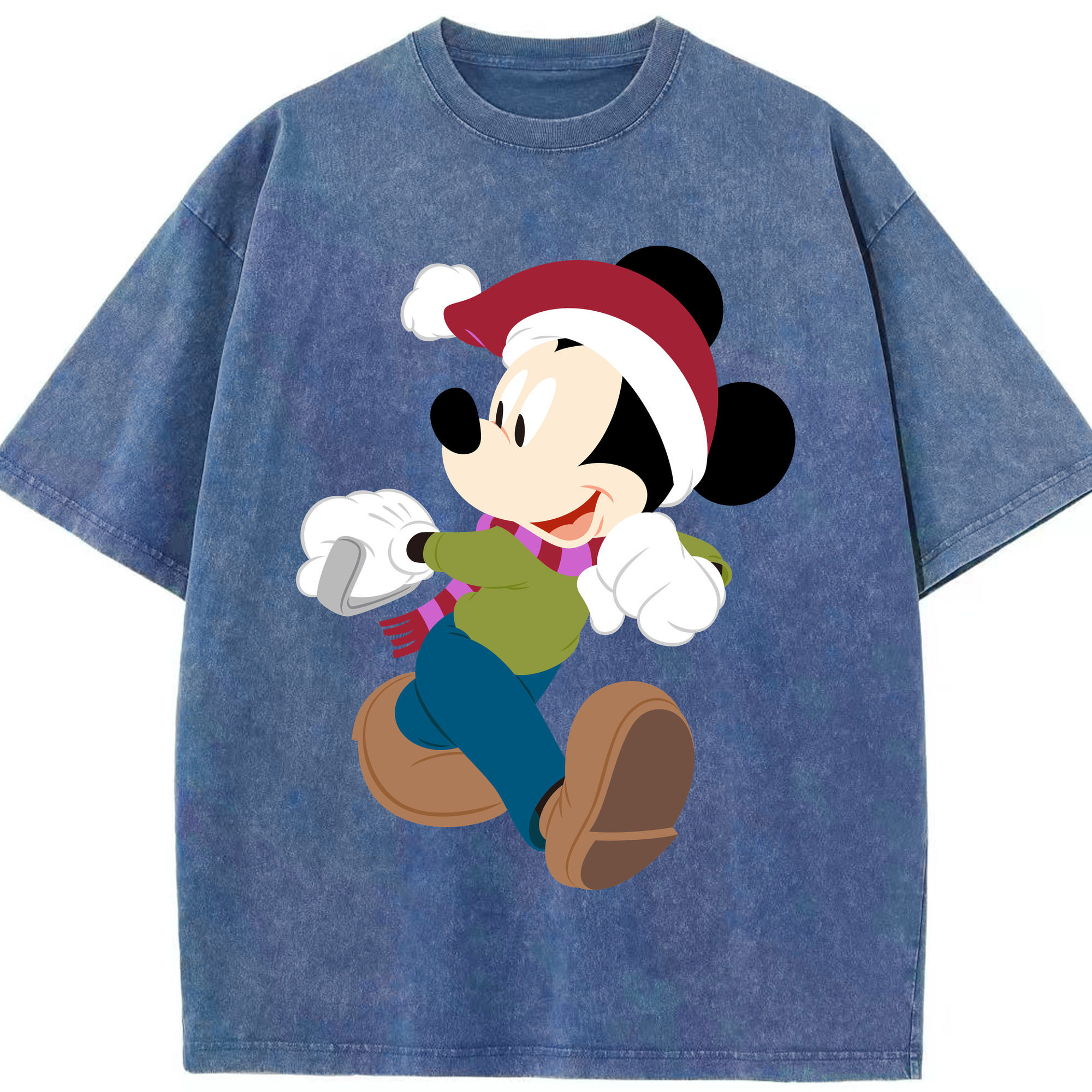 （画像用） ミッキーマウス Mickey Mouse 綿100% ヴィンテージ風 半袖Tシャツ（フロントプリント）
