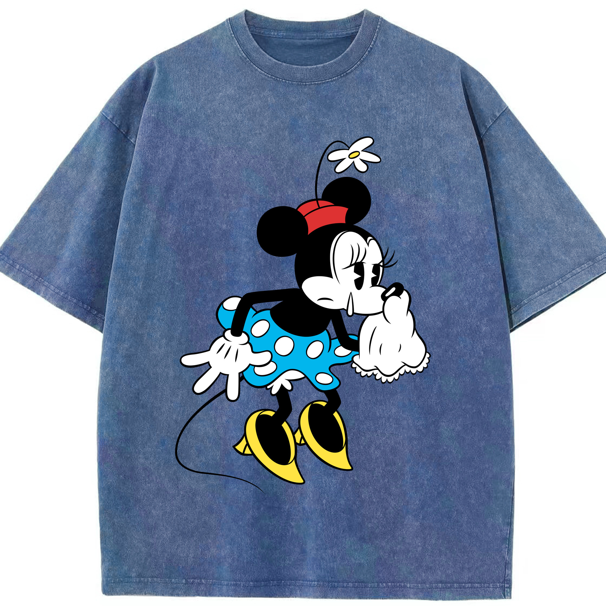 （画像用） ミッキーマウス Mickey Mouse 綿100% ヴィンテージ風 半袖Tシャツ（フロントプリント）