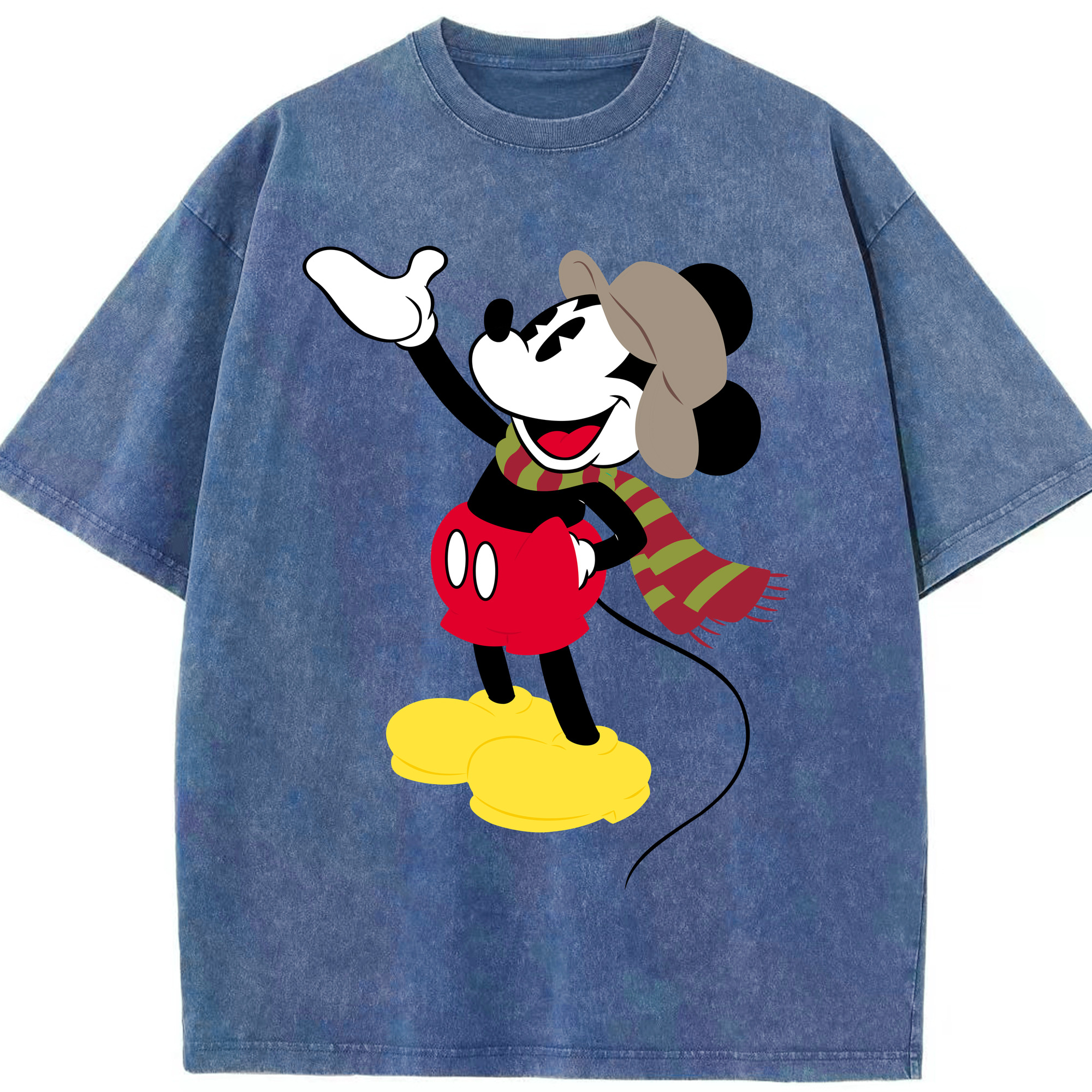 （画像用） ミッキーマウス Mickey Mouse 綿100% ヴィンテージ風 半袖Tシャツ（フロントプリント）