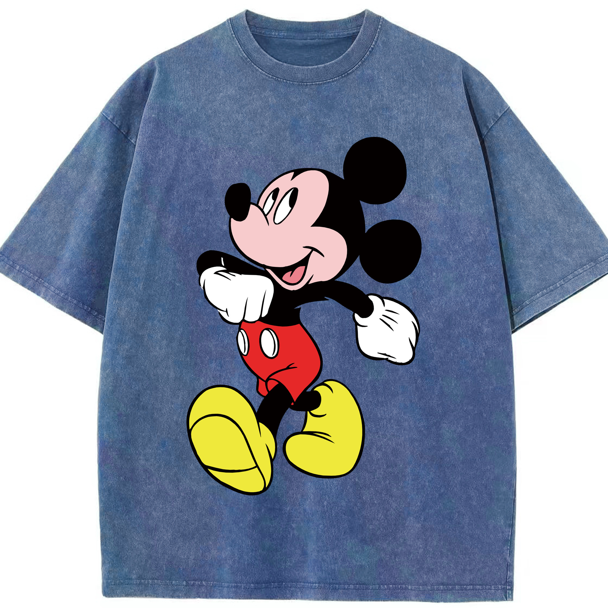 （画像用） ミッキーマウス Mickey Mouse 綿100% ヴィンテージ風 半袖Tシャツ（フロントプリント）
