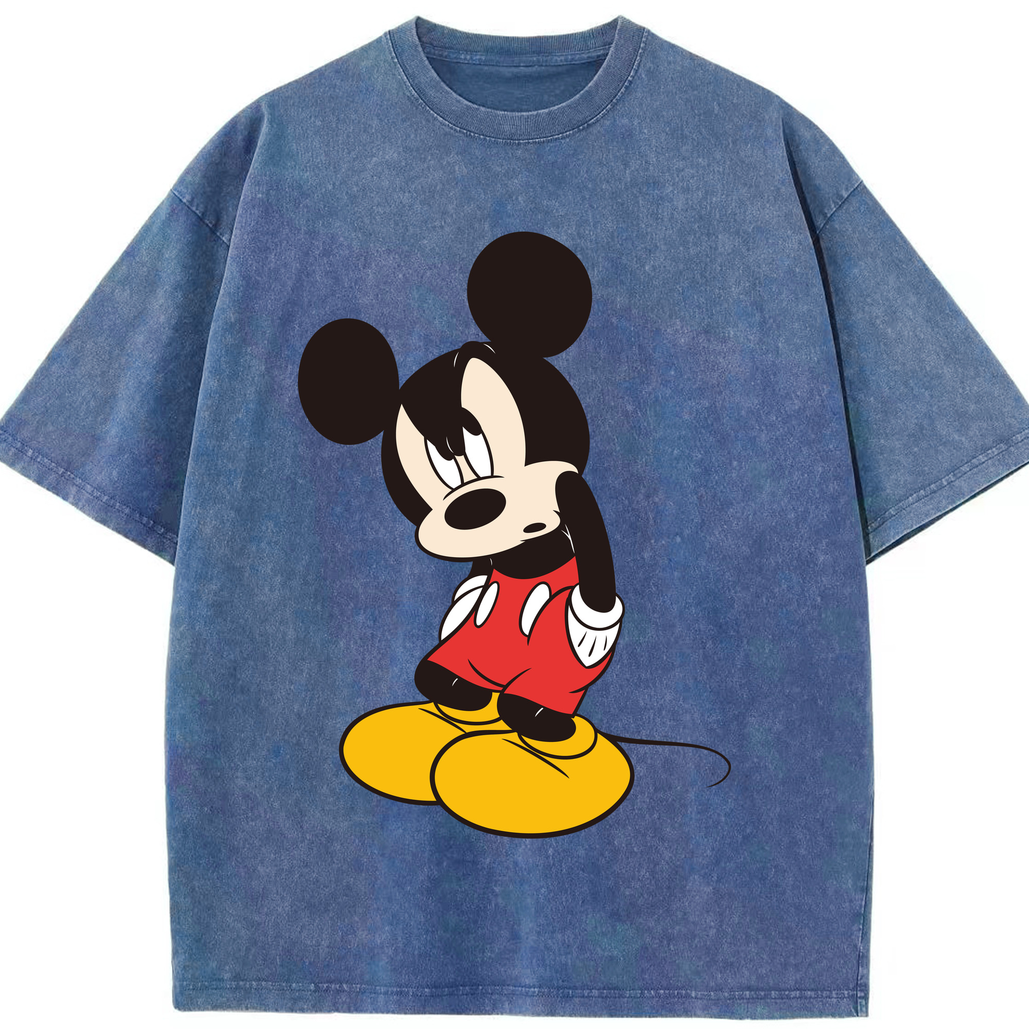（画像用） ミッキーマウス Mickey Mouse 綿100% ヴィンテージ風 半袖Tシャツ（フロントプリント）
