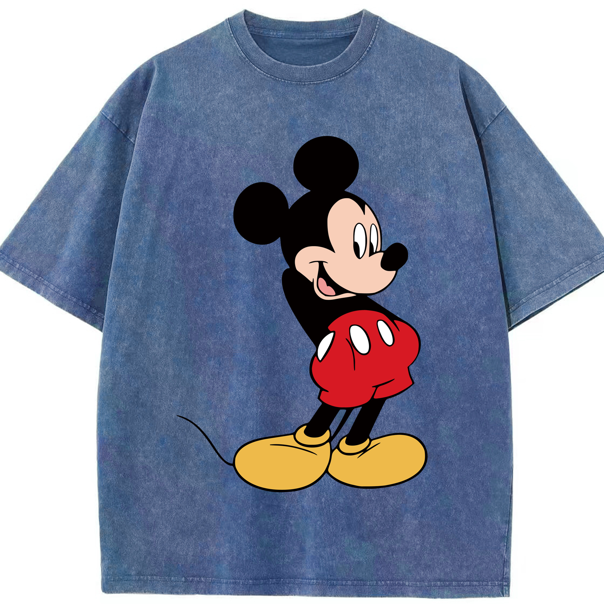 （画像用） ミッキーマウス Mickey Mouse 綿100% ヴィンテージ風 半袖Tシャツ（フロントプリント）