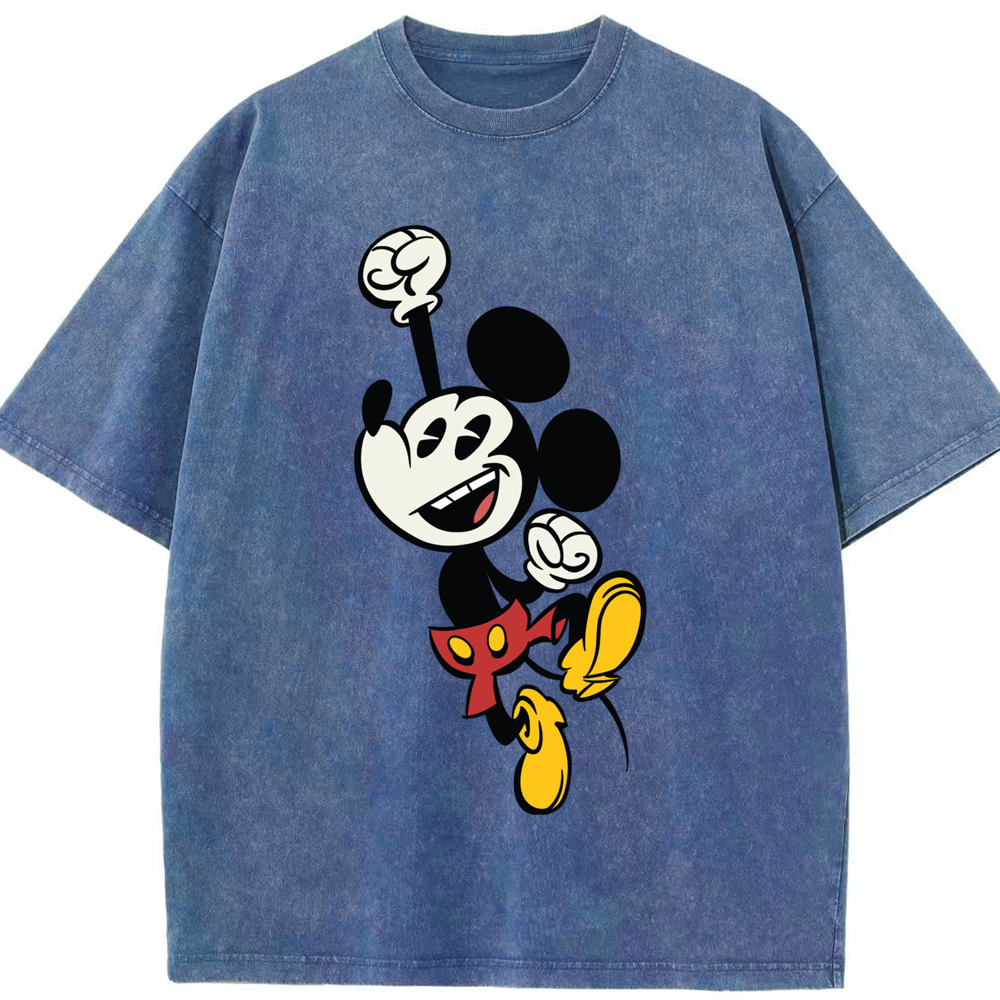 （画像用） ミッキーマウス Mickey Mouse 綿100% ヴィンテージ風 半袖Tシャツ（フロントプリント）