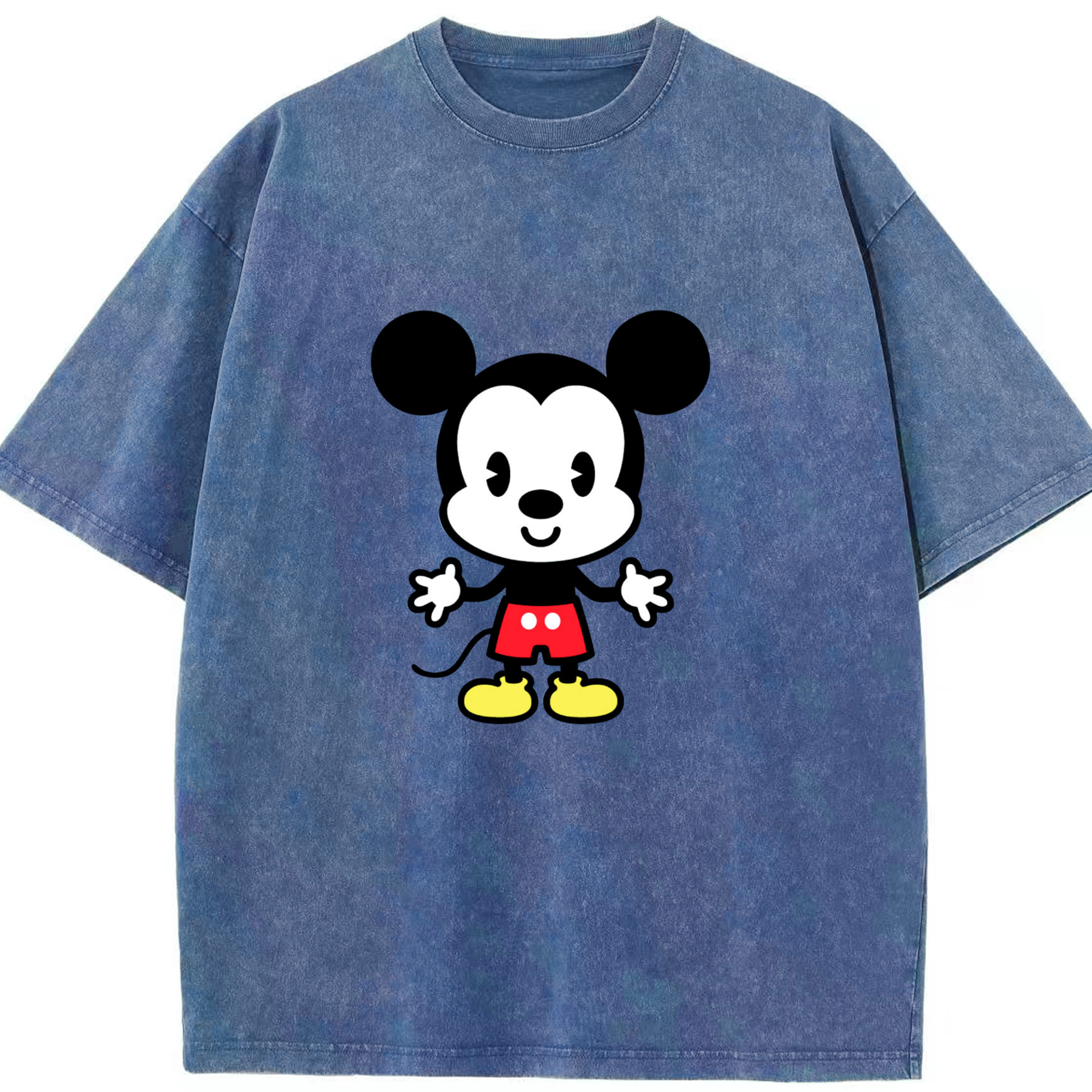 （画像用） ミッキーマウス Mickey Mouse 綿100% ヴィンテージ風 半袖Tシャツ（フロントプリント）