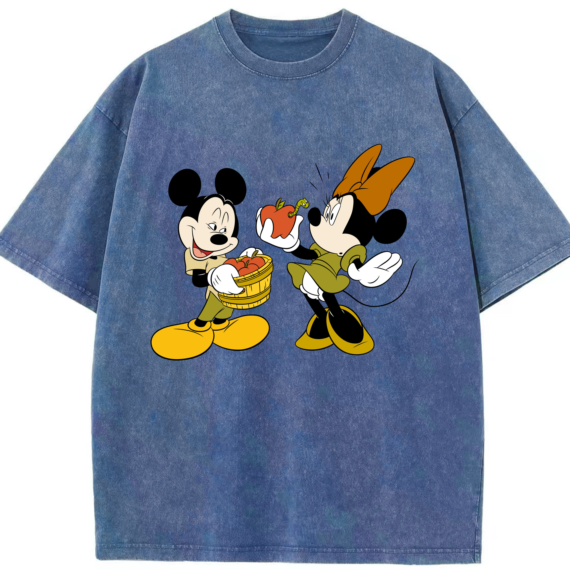 （画像用） ミッキーマウス Mickey Mouse 綿100% ヴィンテージ風 半袖Tシャツ（フロントプリント）