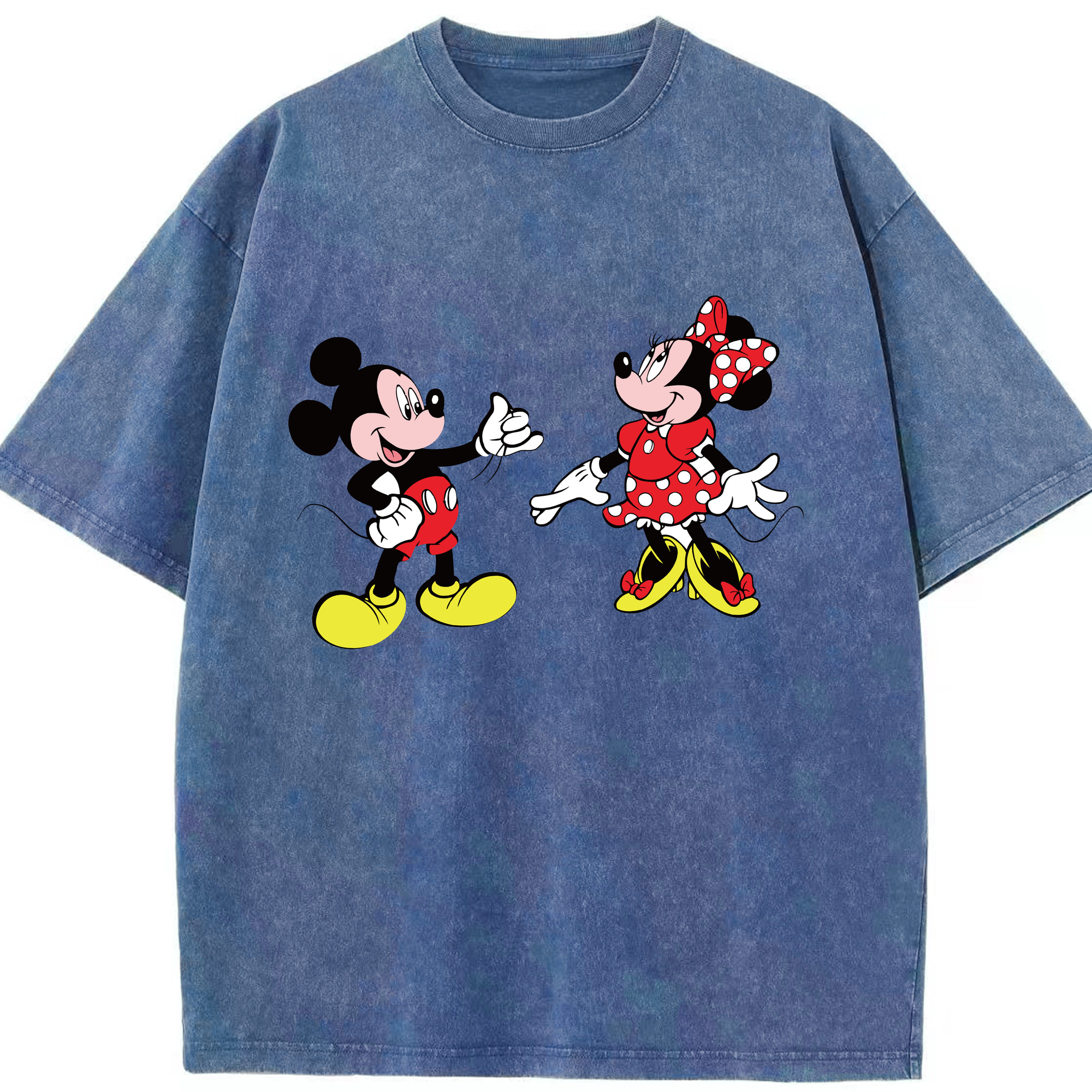 （画像用） ミッキーマウス Mickey Mouse 綿100% ヴィンテージ風 半袖Tシャツ（フロントプリント）
