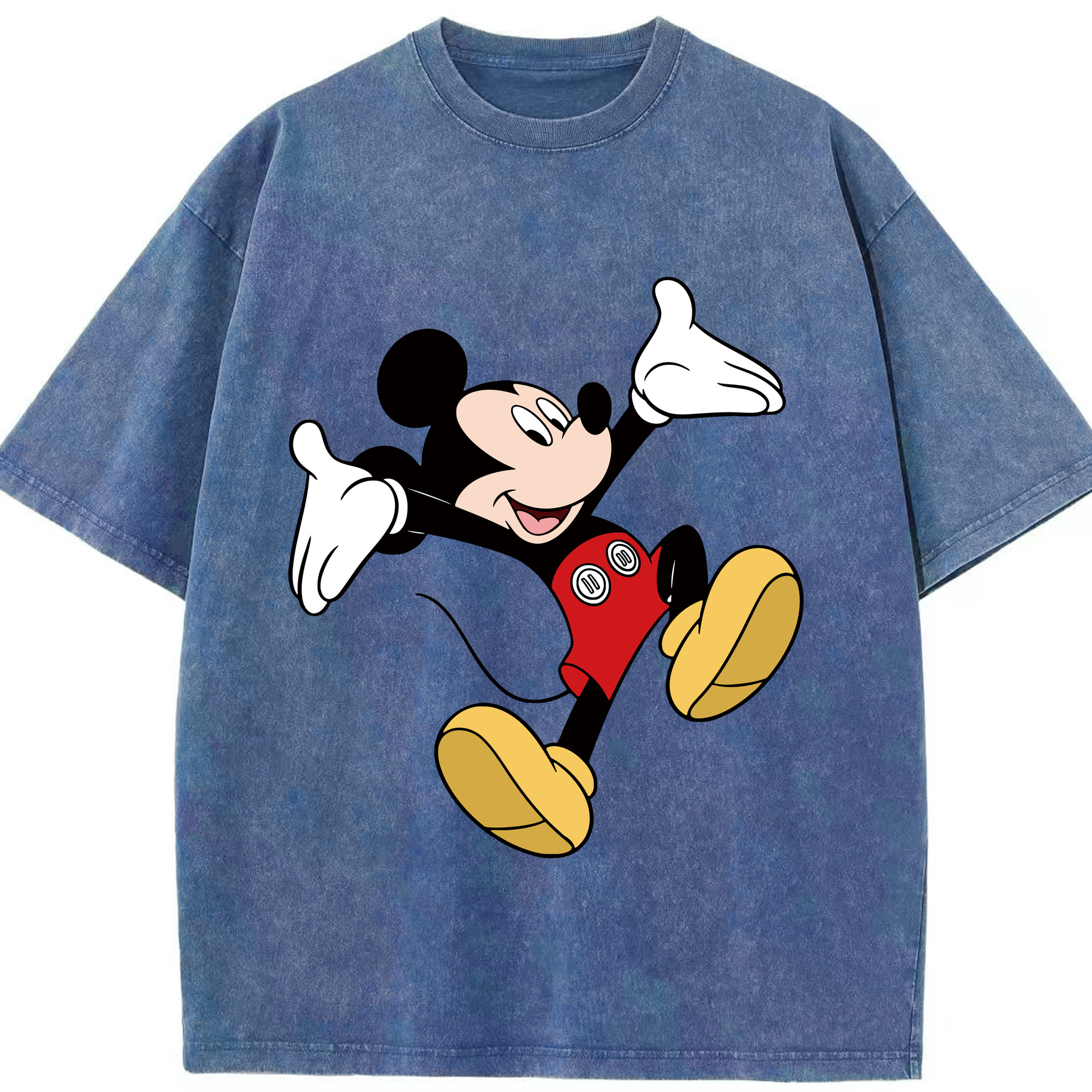 （画像用） ミッキーマウス Mickey Mouse 綿100% ヴィンテージ風 半袖Tシャツ（フロントプリント）