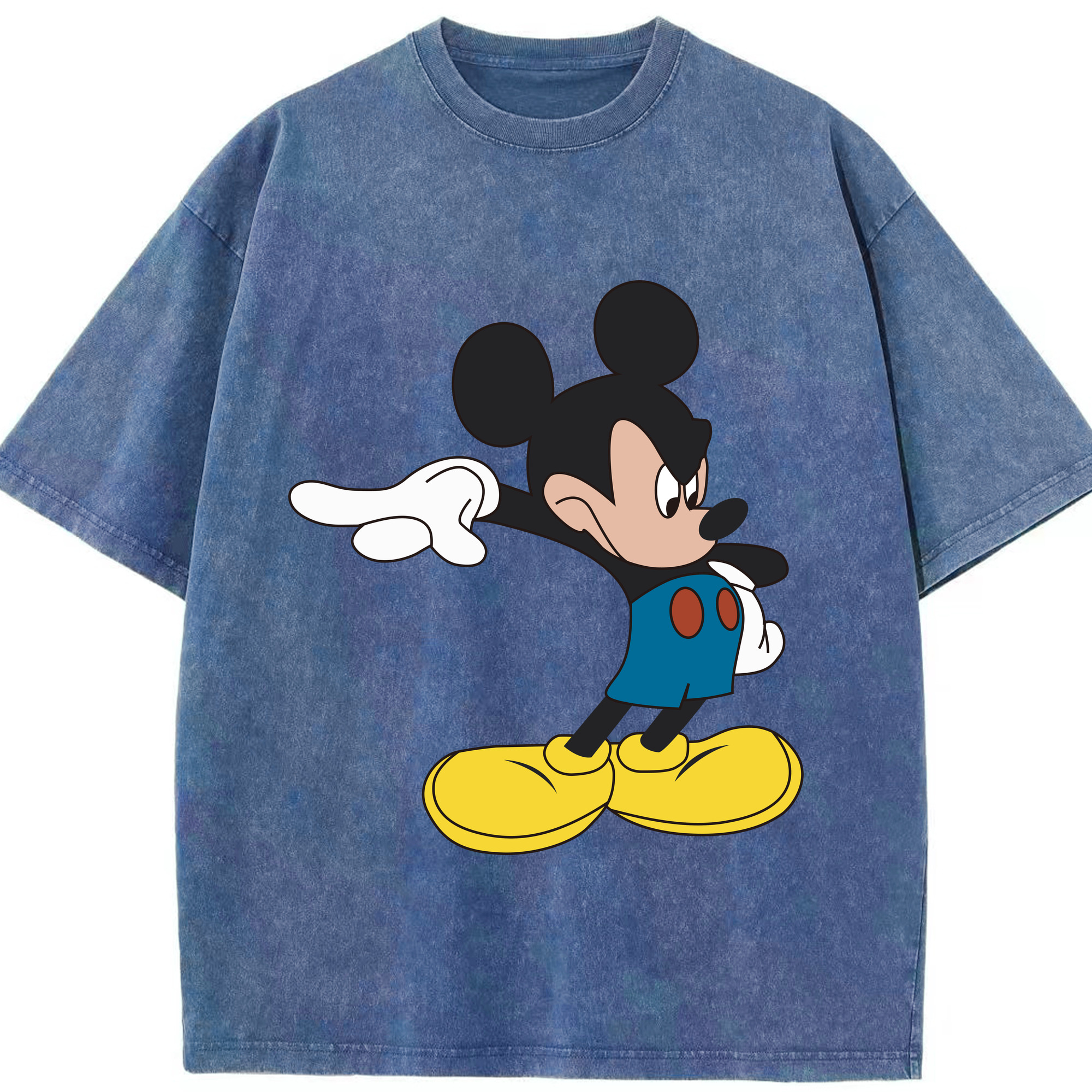 （画像用） ミッキーマウス Mickey Mouse 綿100% ヴィンテージ風 半袖Tシャツ（フロントプリント）
