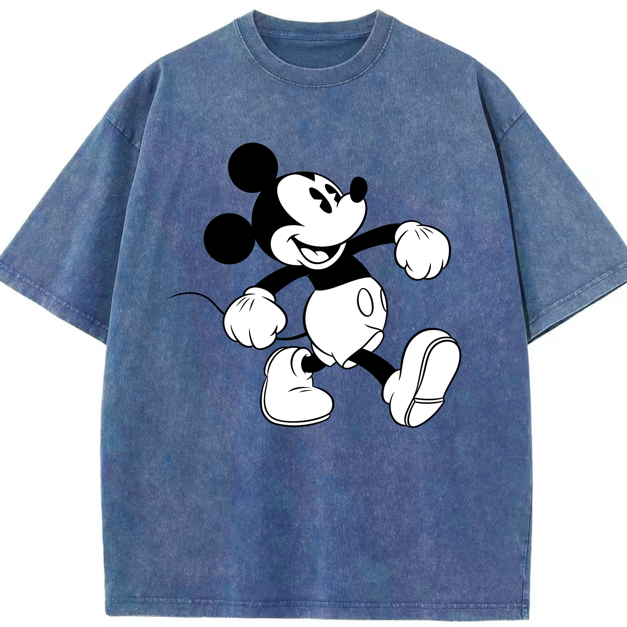 （画像用） ミッキーマウス Mickey Mouse 綿100% ヴィンテージ風 半袖Tシャツ（フロントプリント）