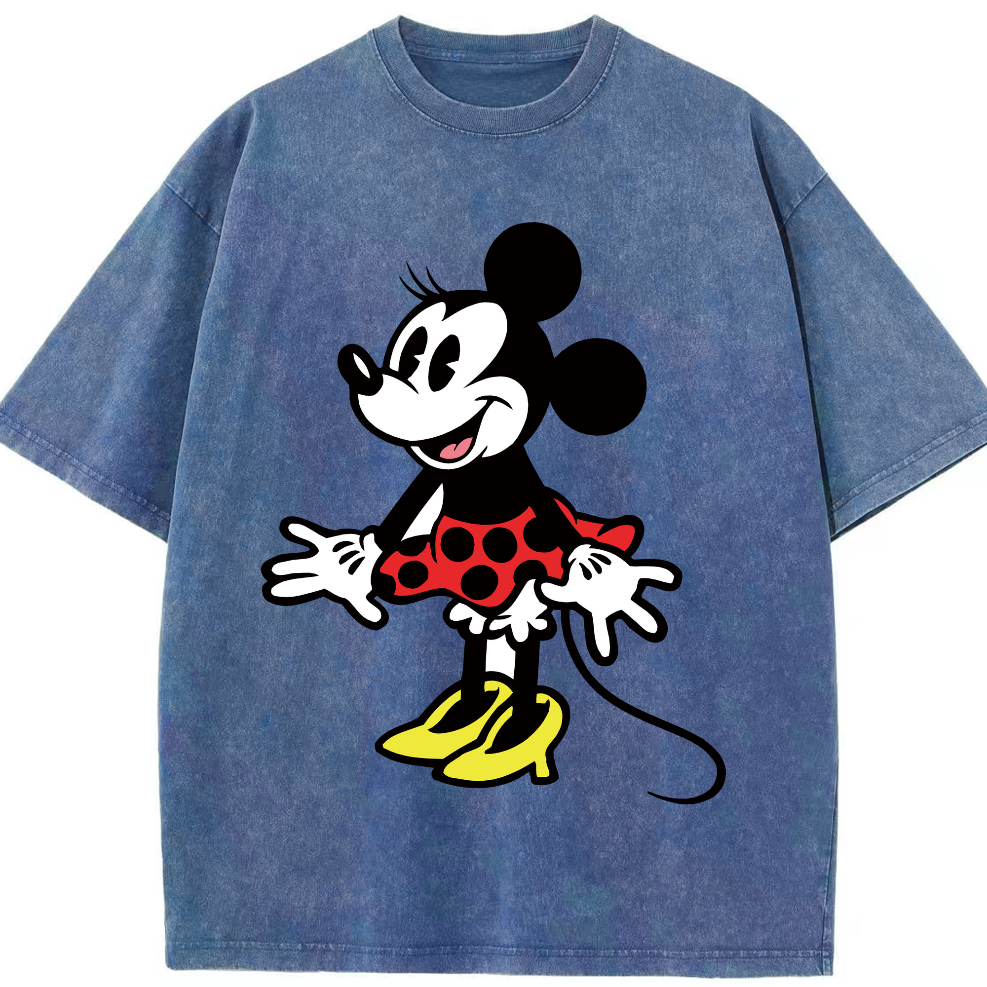 （画像用） ミッキーマウス Mickey Mouse 綿100% ヴィンテージ風 半袖Tシャツ（フロントプリント）