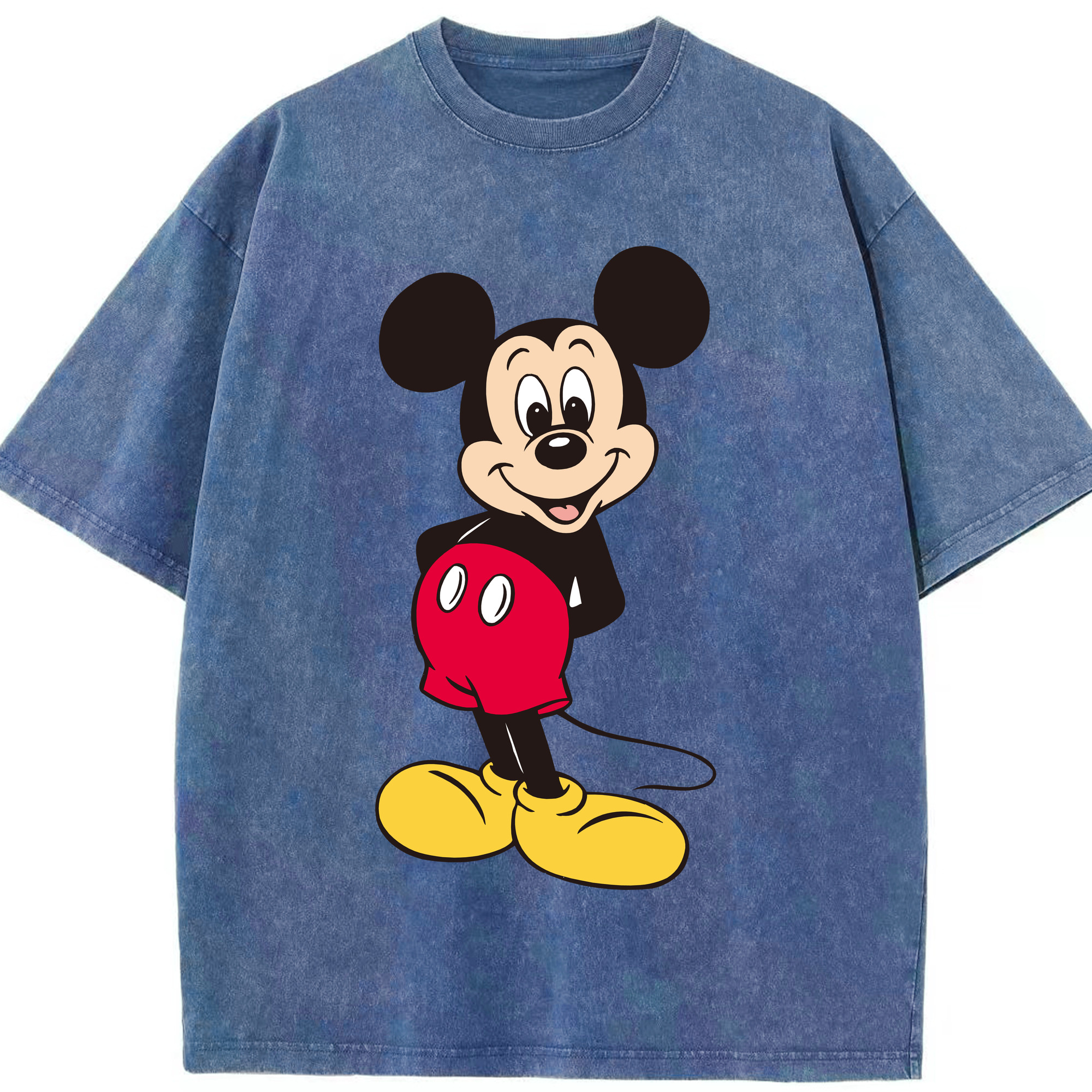 （画像用） ミッキーマウス Mickey Mouse 綿100% ヴィンテージ風 半袖Tシャツ（フロントプリント）