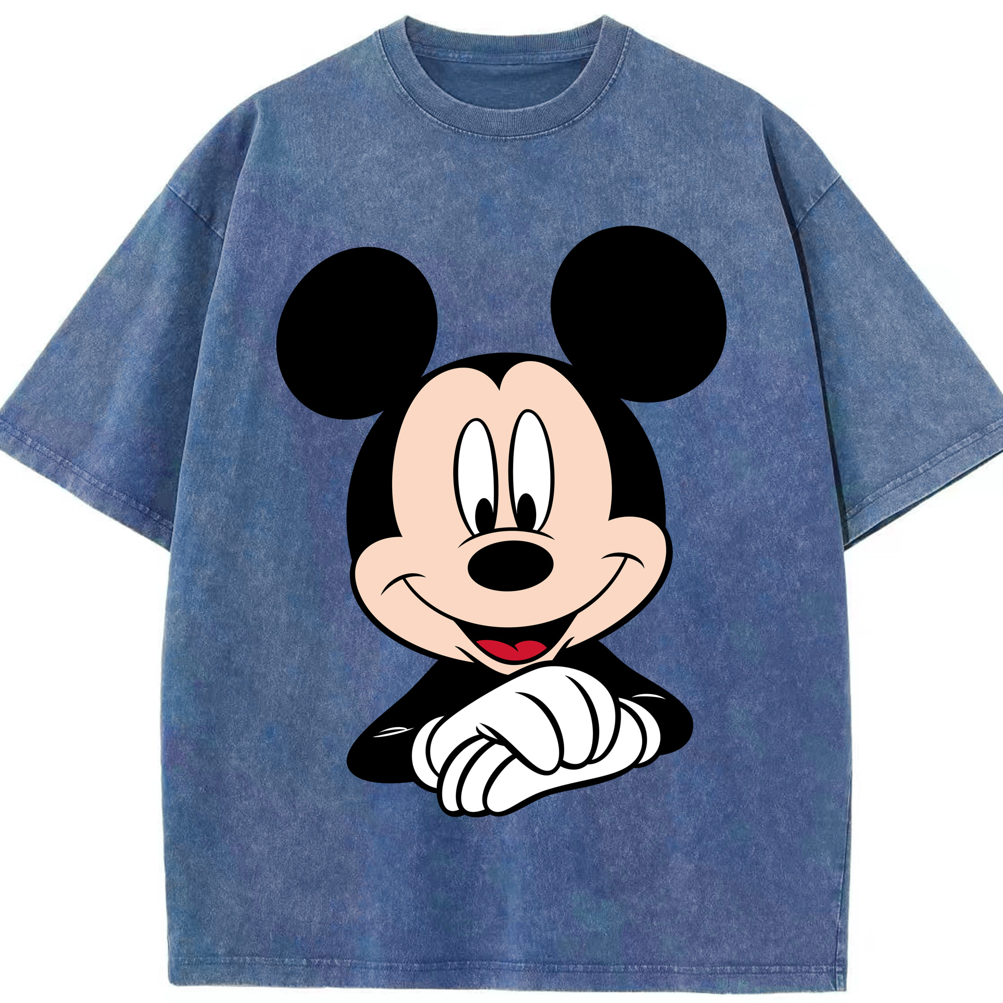 （画像用） ミッキーマウス Mickey Mouse 綿100% ヴィンテージ風 半袖Tシャツ（フロントプリント）