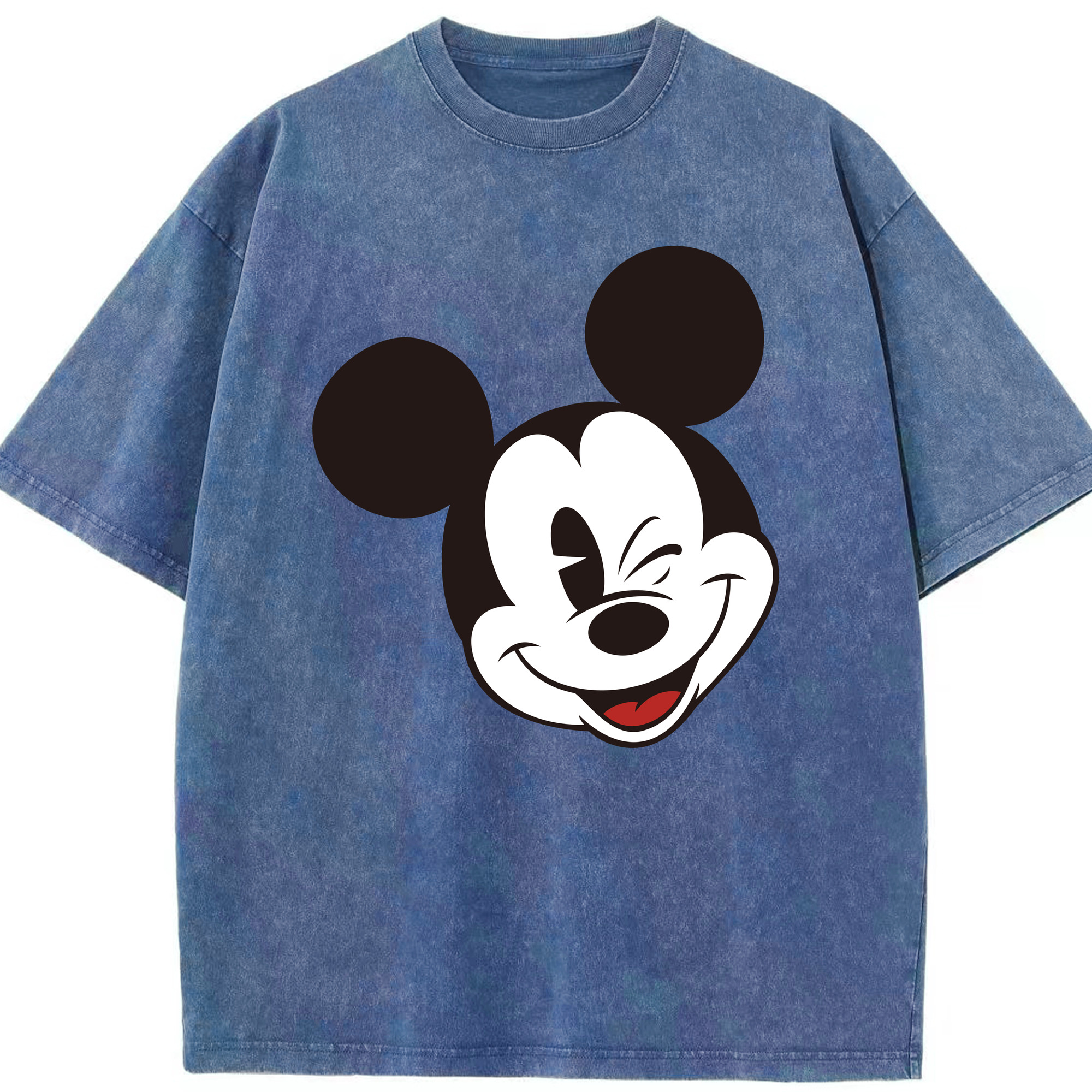 （画像用） ミッキーマウス Mickey Mouse 綿100% ヴィンテージ風 半袖Tシャツ（フロントプリント）