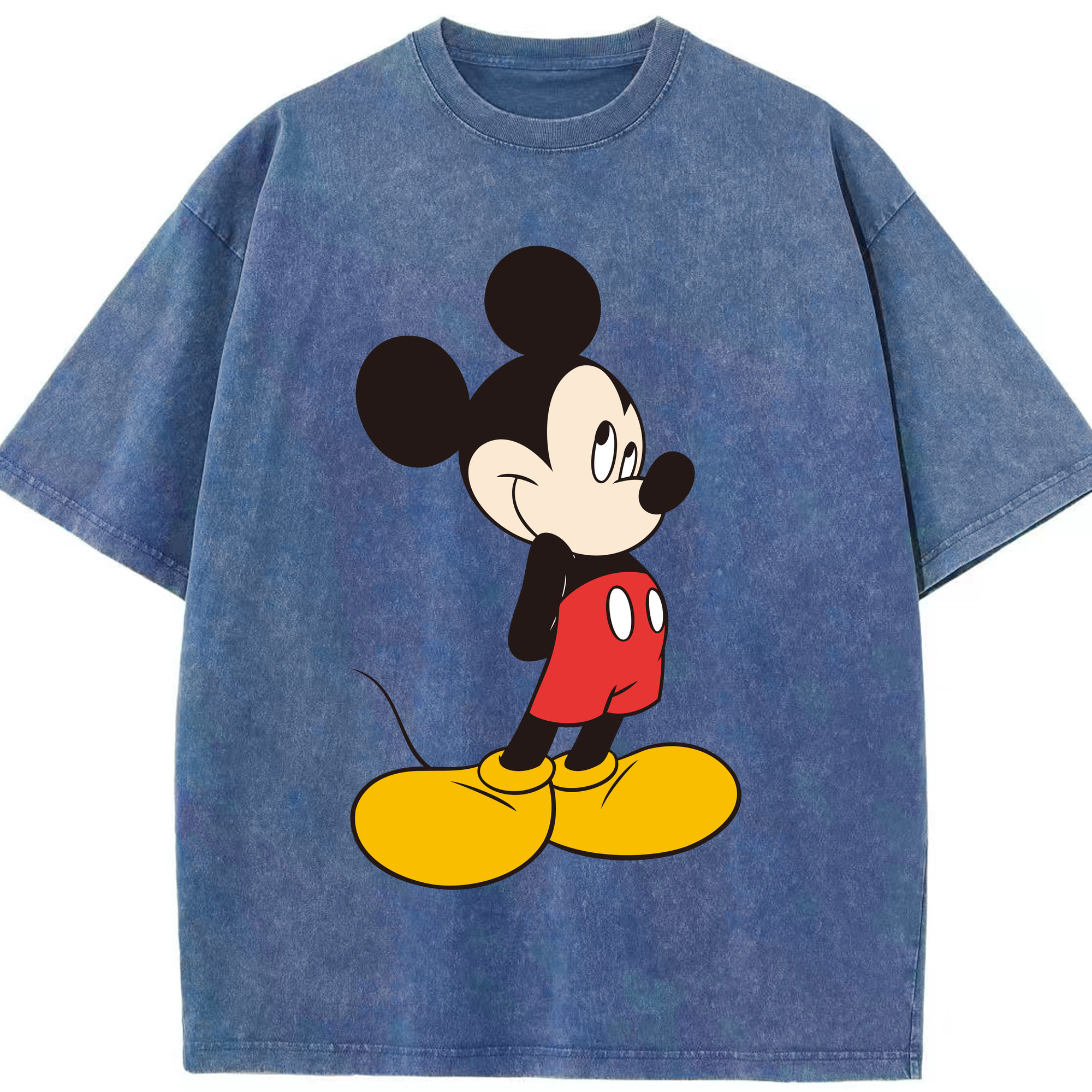 （画像用） ミッキーマウス Mickey Mouse 綿100% ヴィンテージ風 半袖Tシャツ（フロントプリント）