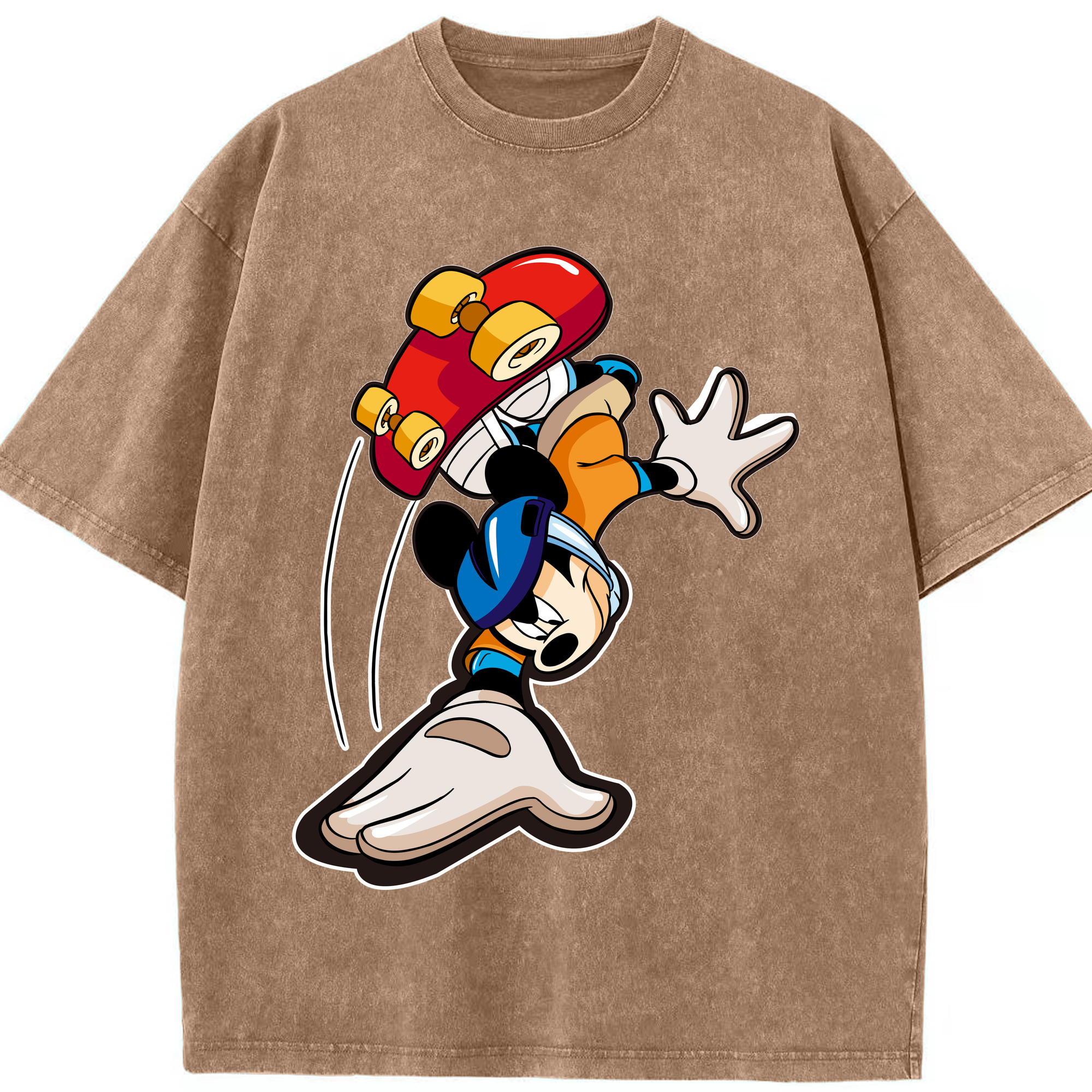 （画像用） ミッキーマウス Mickey Mouse 綿100% ヴィンテージ風 半袖Tシャツ（フロントプリント）