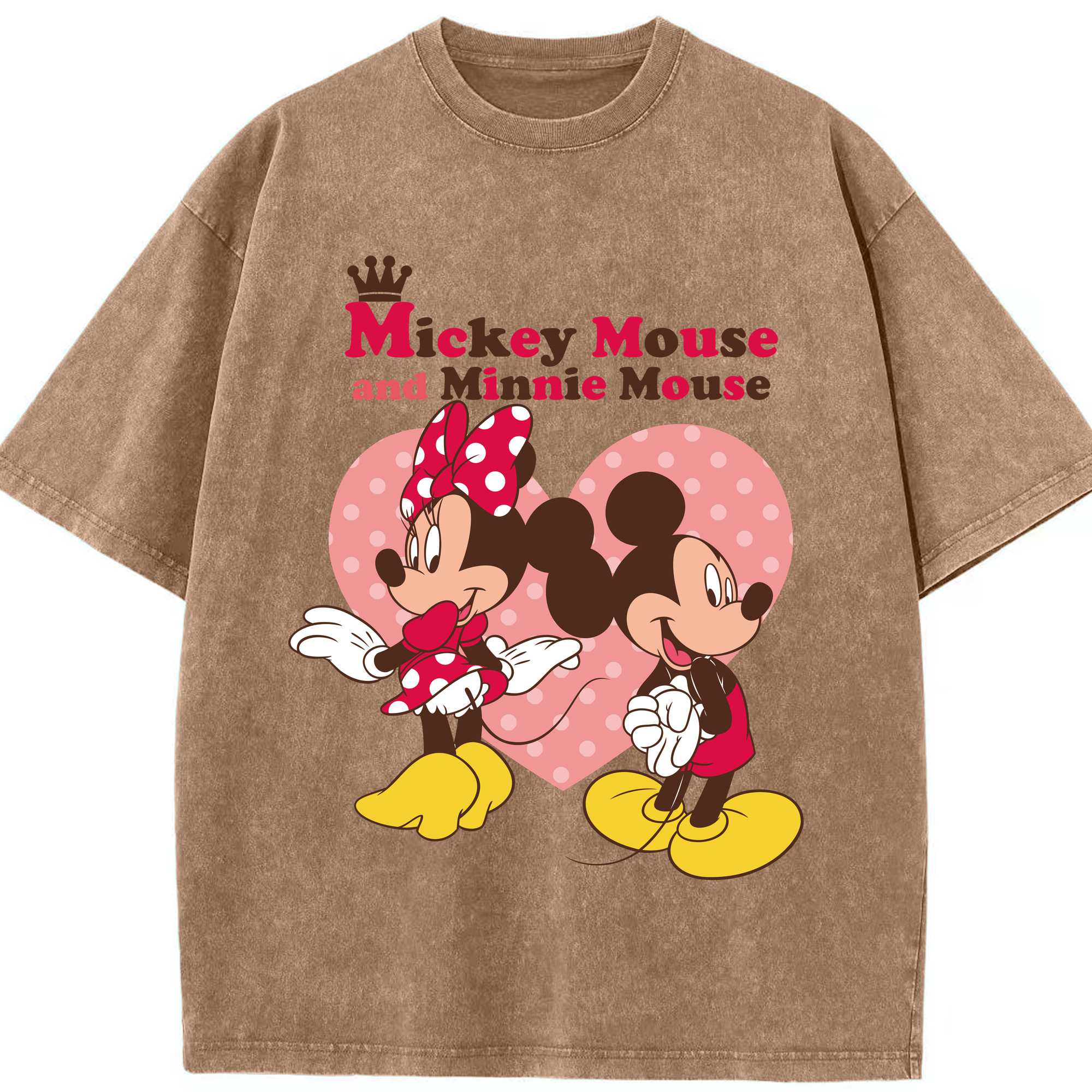 （画像用） ミッキーマウス Mickey Mouse 綿100% ヴィンテージ風 半袖Tシャツ（フロントプリント）