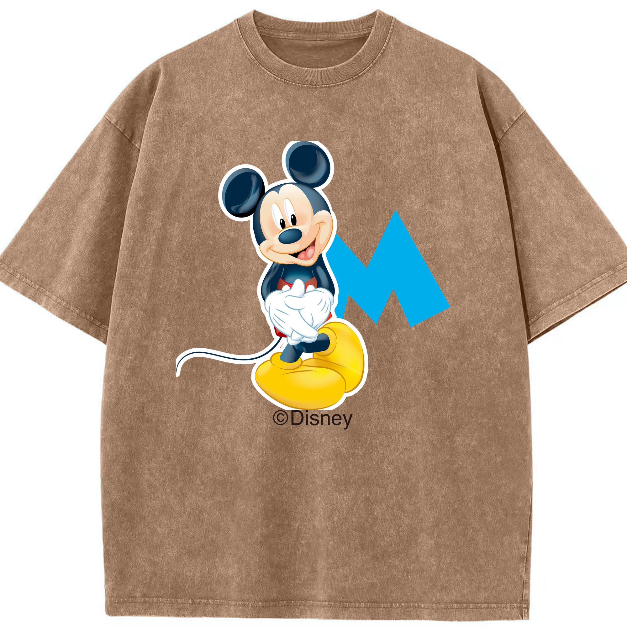 （画像用） ミッキーマウス Mickey Mouse 綿100% ヴィンテージ風 半袖Tシャツ（フロントプリント）