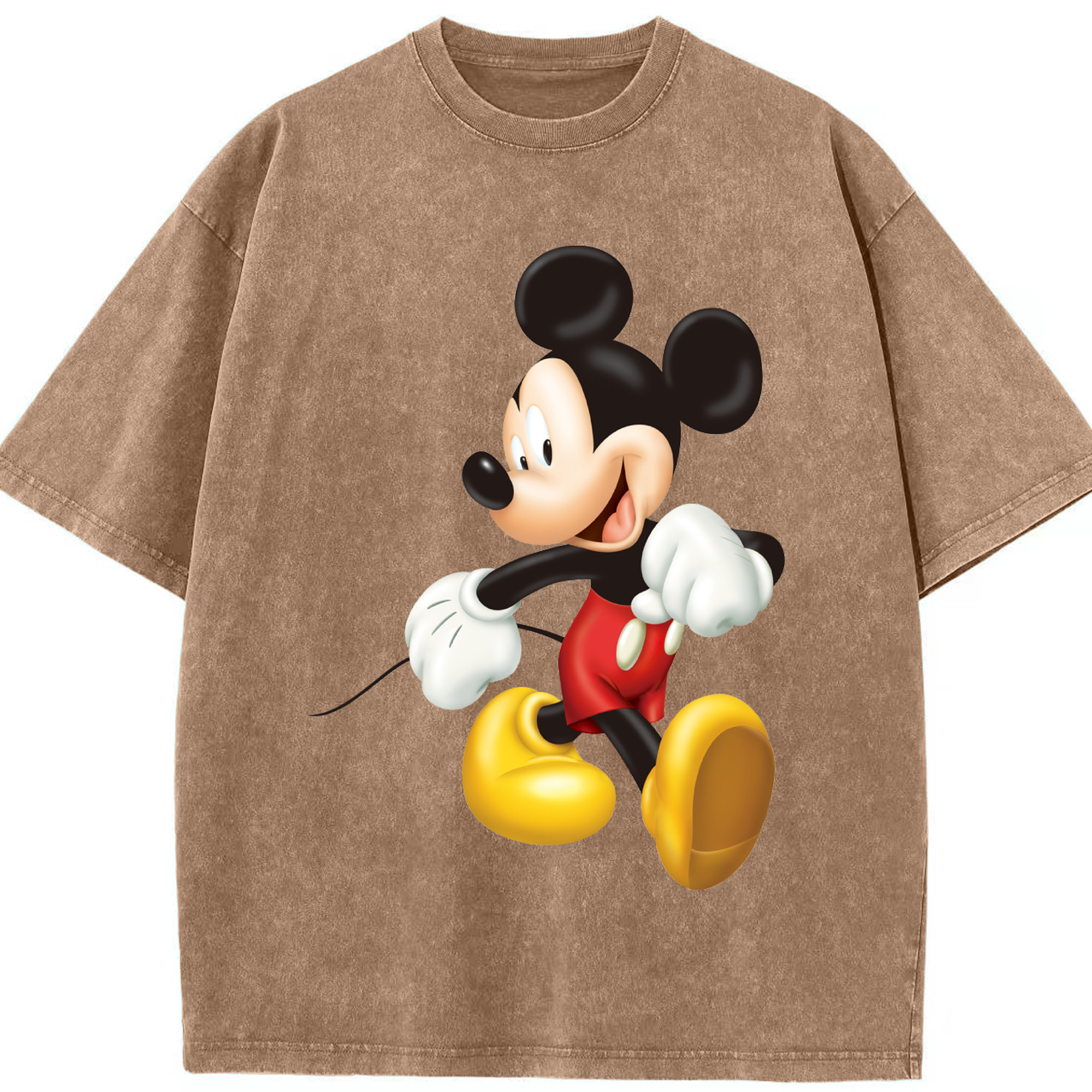 ミッキーマウス Mickey Mouse 綿100% ヴィンテージ風 半袖Tシャツ（フロントプリント）