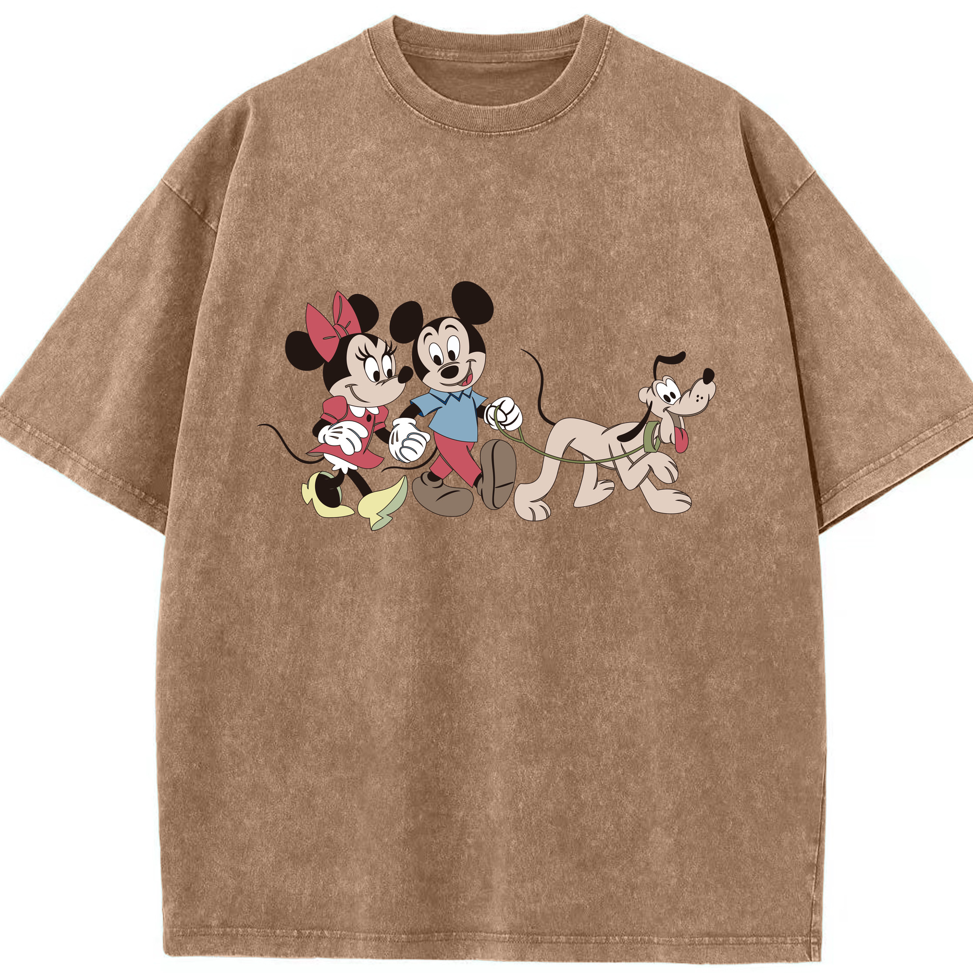 （画像用） ミッキーマウス Mickey Mouse 綿100% ヴィンテージ風 半袖Tシャツ（フロントプリント）