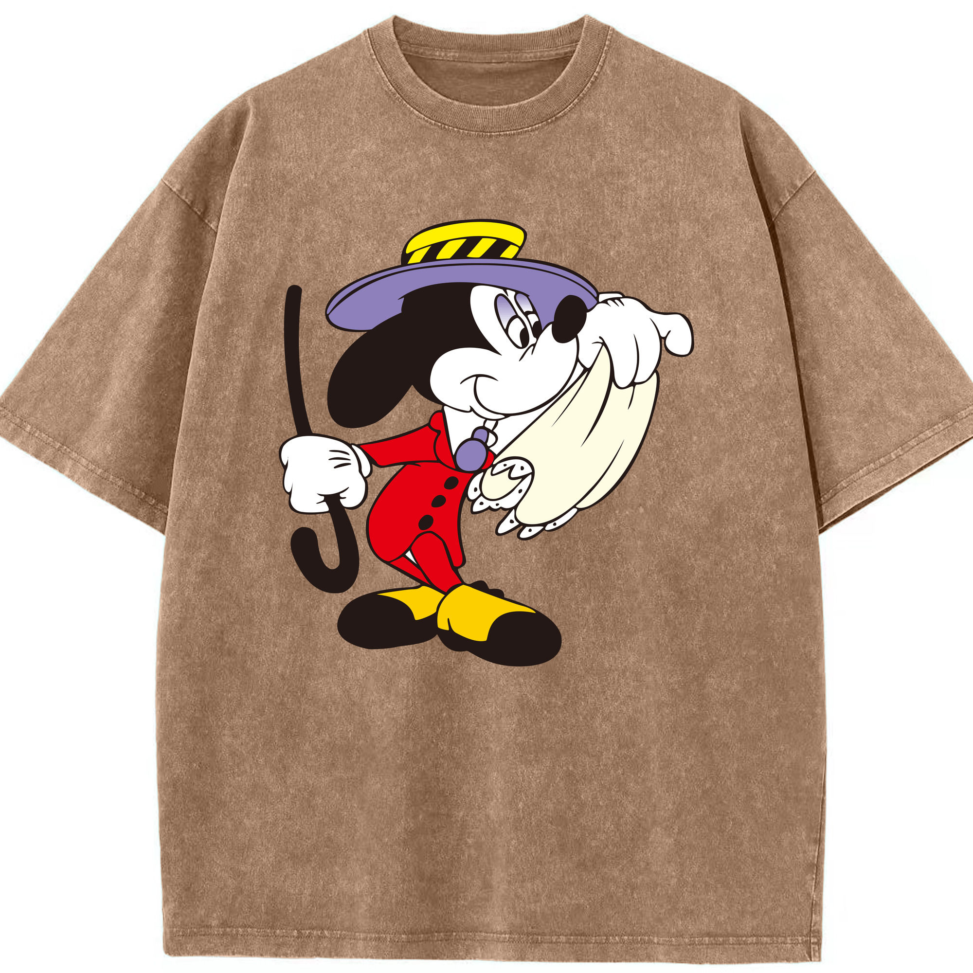 （画像用） ミッキーマウス Mickey Mouse 綿100% ヴィンテージ風 半袖Tシャツ（フロントプリント）