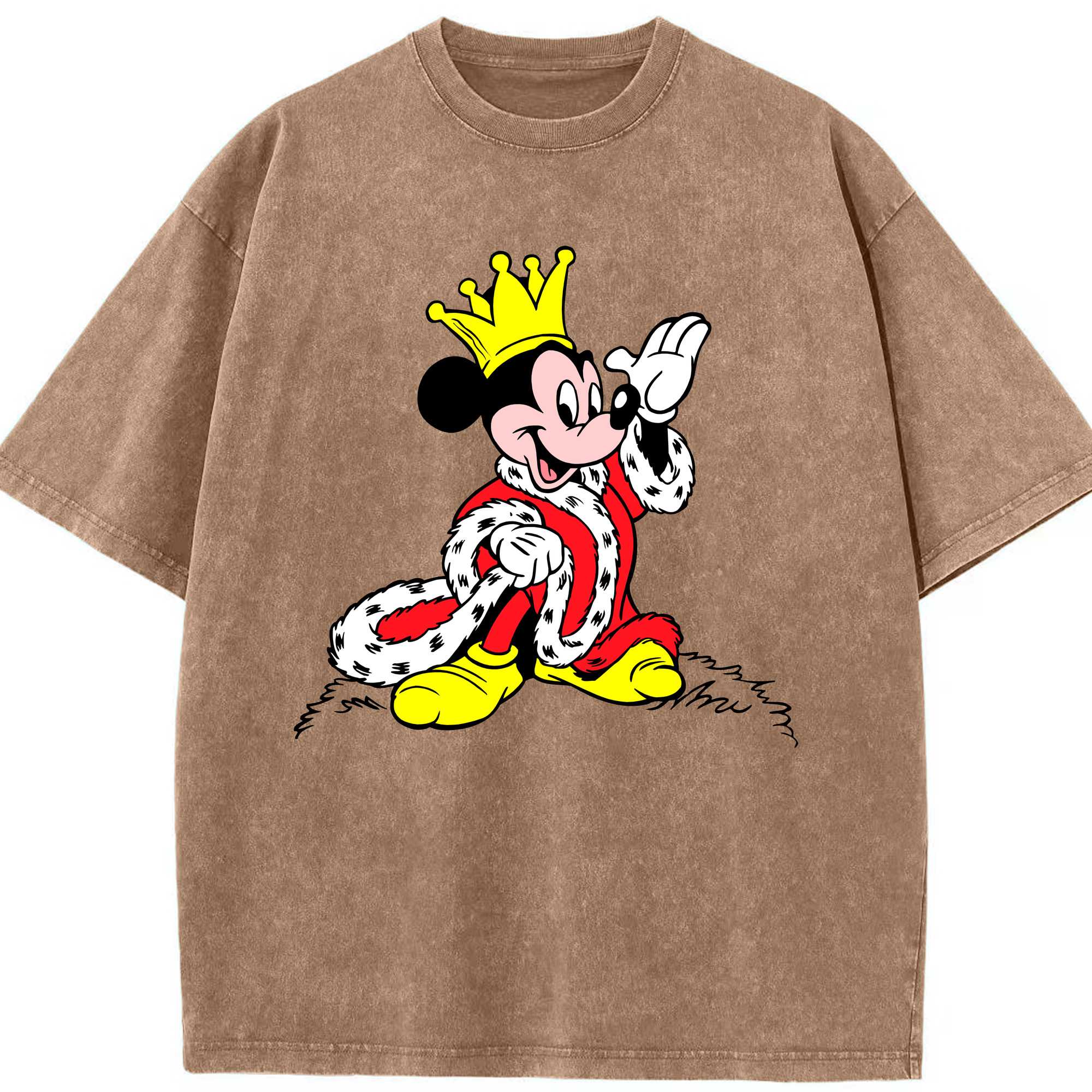 （画像用） ミッキーマウス Mickey Mouse 綿100% ヴィンテージ風 半袖Tシャツ（フロントプリント）