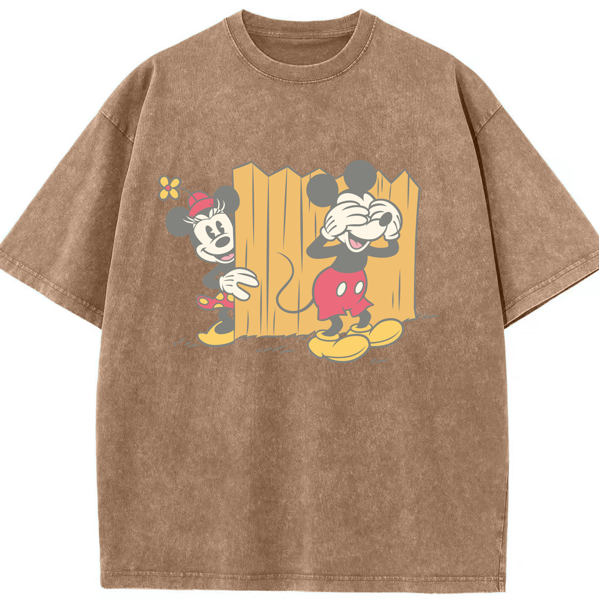 （画像用） ミッキーマウス Mickey Mouse 綿100% ヴィンテージ風 半袖Tシャツ（フロントプリント）
