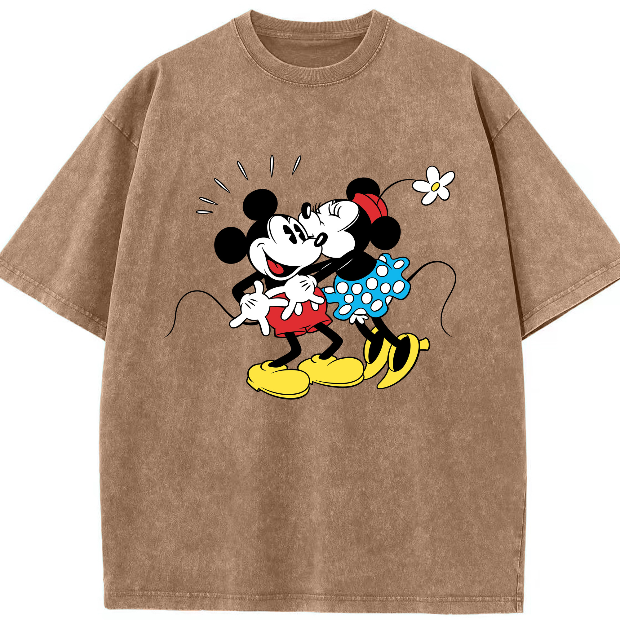 （画像用） ミッキーマウス Mickey Mouse 綿100% ヴィンテージ風 半袖Tシャツ（フロントプリント）