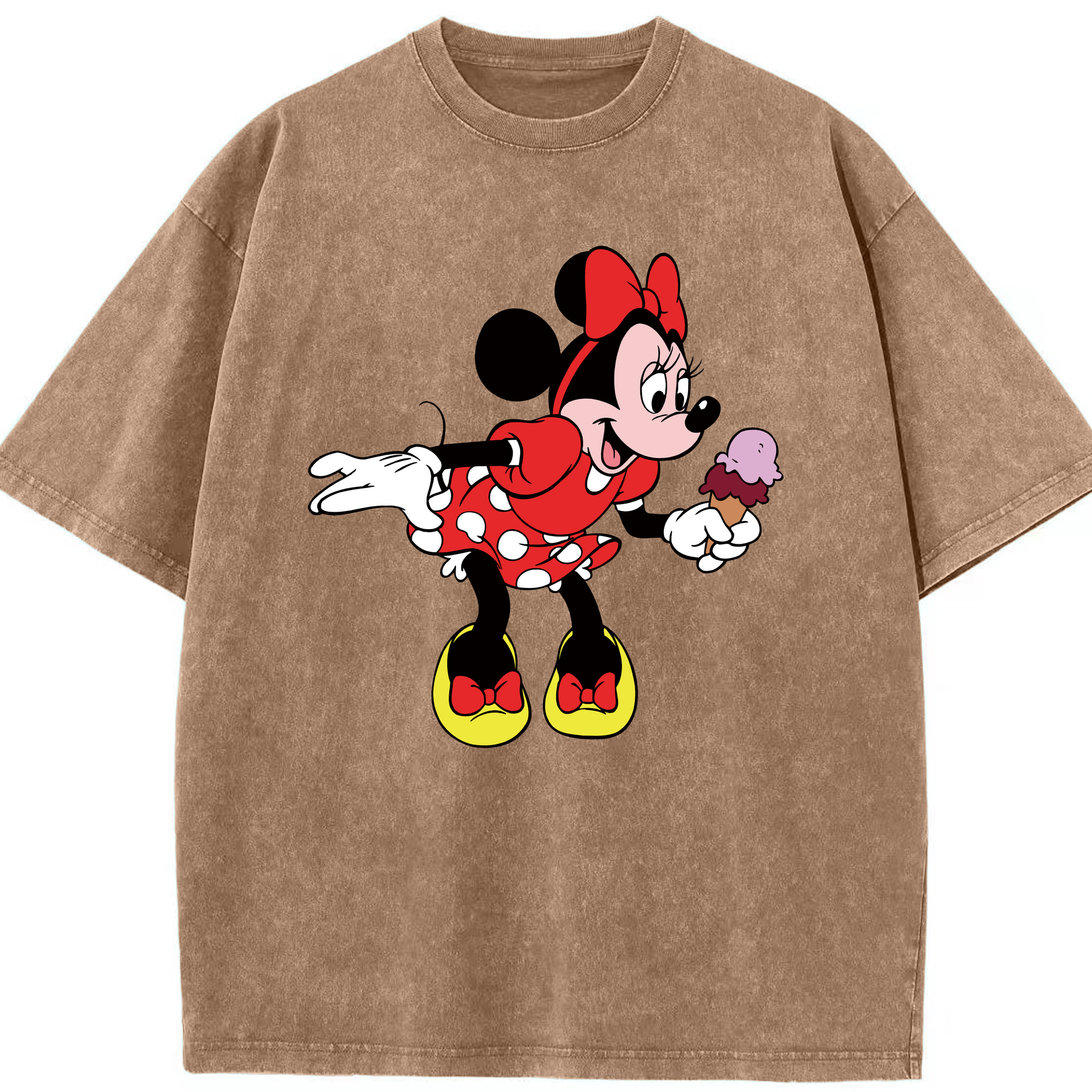 （画像用） ミッキーマウス Mickey Mouse 綿100% ヴィンテージ風 半袖Tシャツ（フロントプリント）