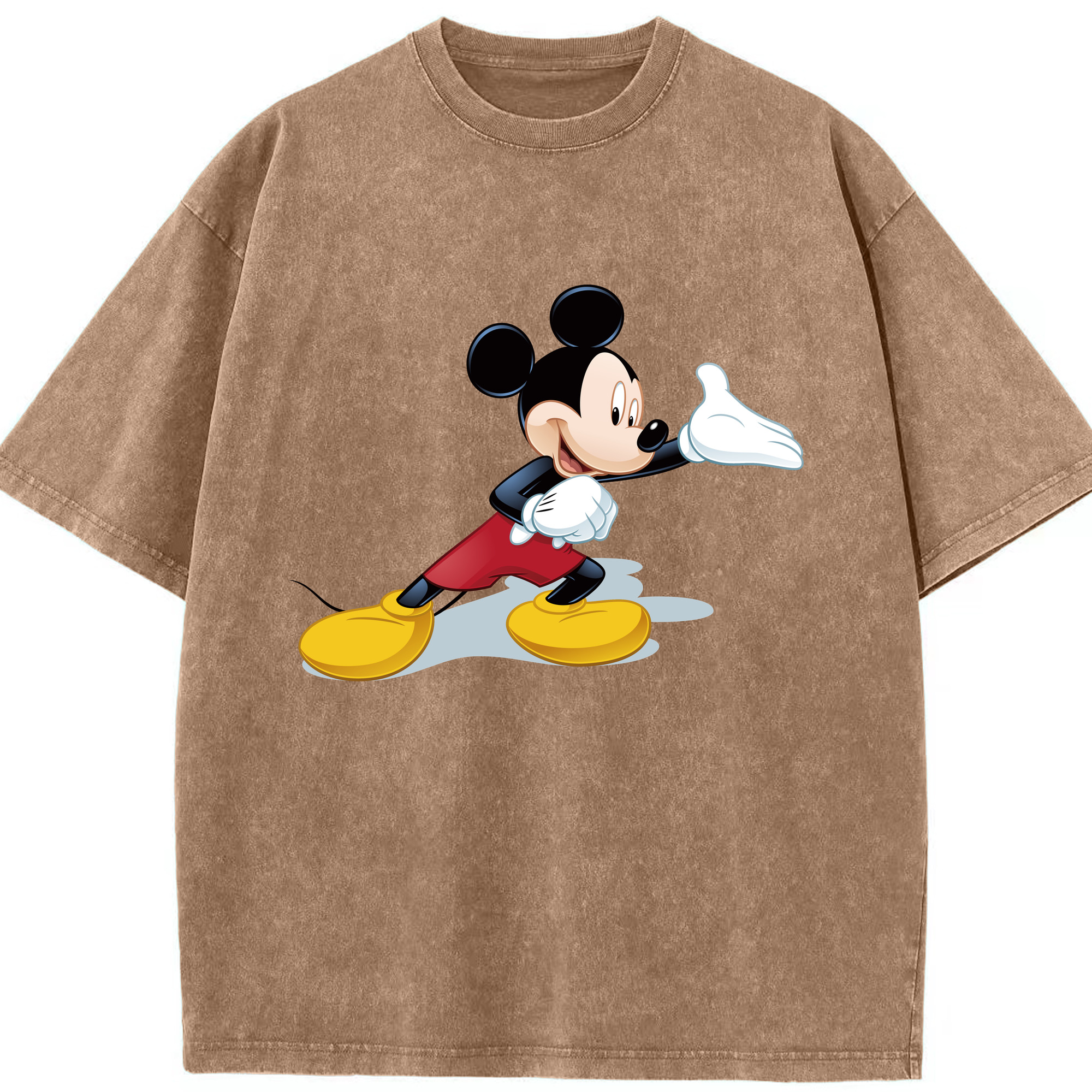 （画像用） ミッキーマウス Mickey Mouse 綿100% ヴィンテージ風 半袖Tシャツ（フロントプリント）