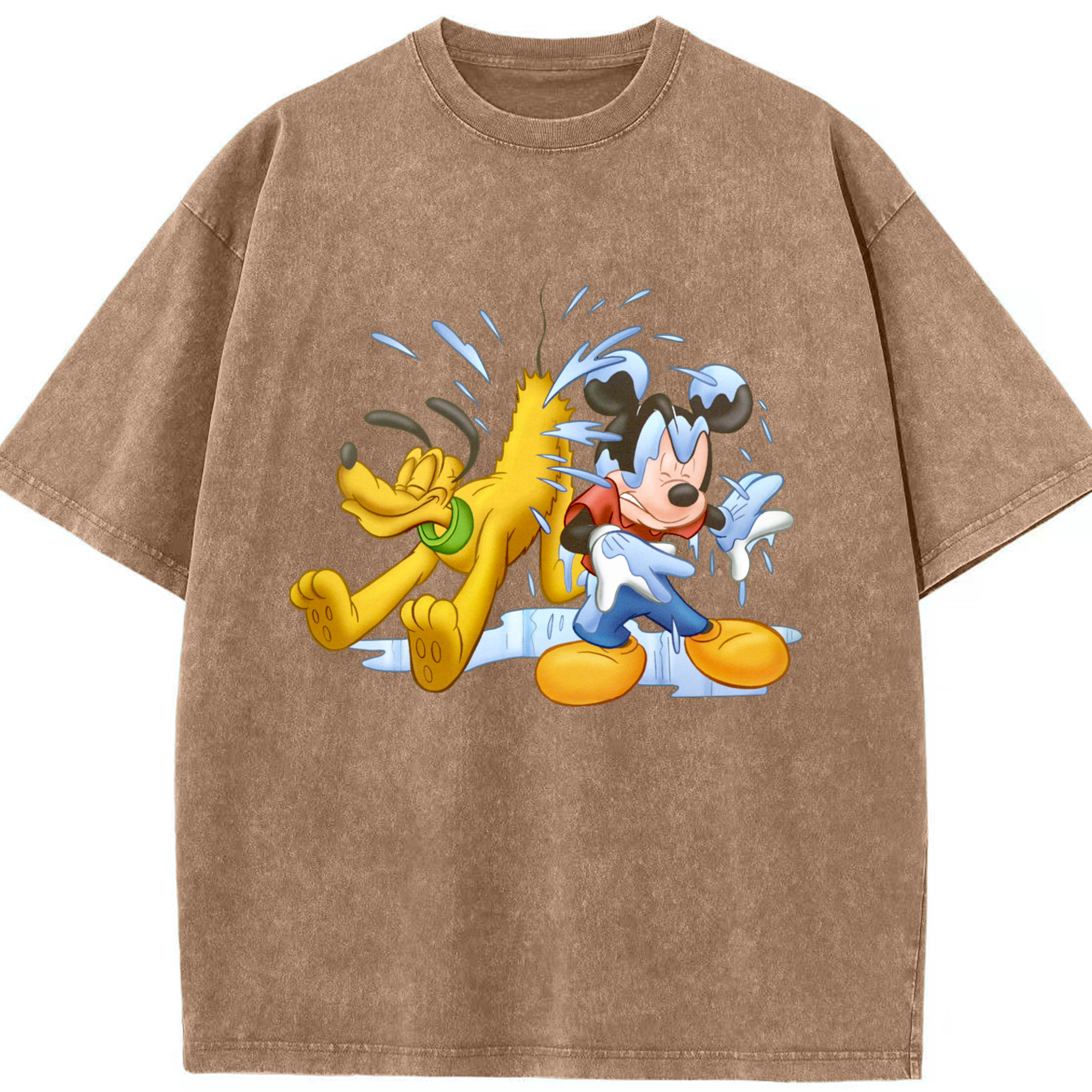 （画像用） ミッキーマウス Mickey Mouse 綿100% ヴィンテージ風 半袖Tシャツ（フロントプリント）