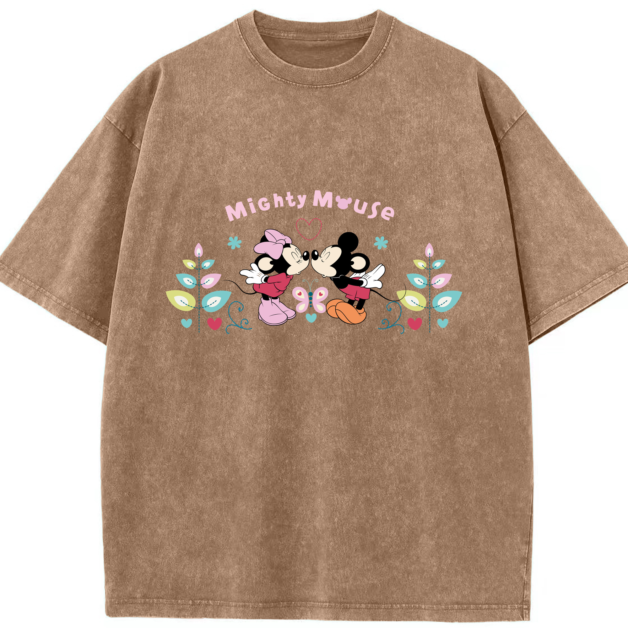 （画像用） ミッキーマウス Mickey Mouse 綿100% ヴィンテージ風 半袖Tシャツ（フロントプリント）