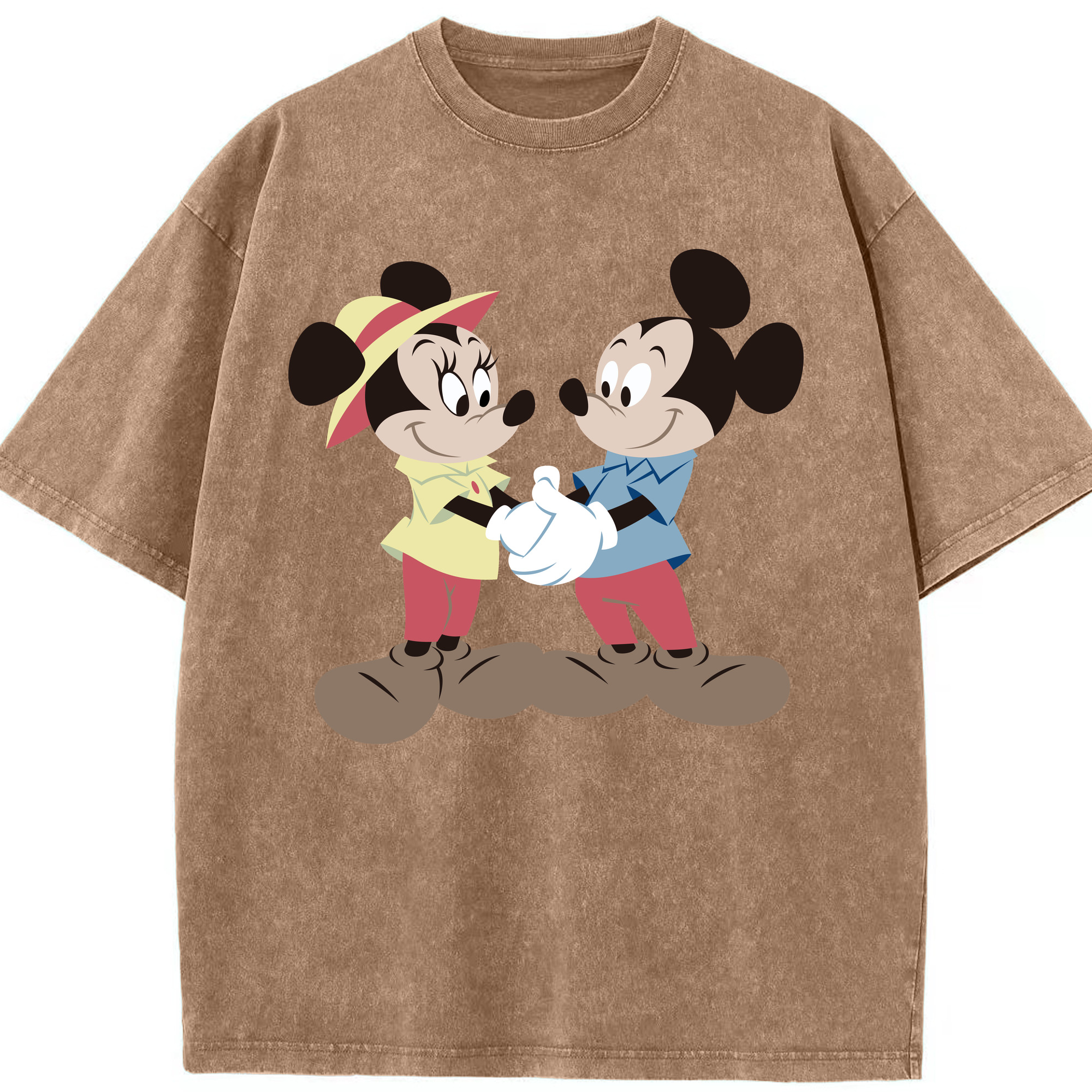 （画像用） ミッキーマウス Mickey Mouse 綿100% ヴィンテージ風 半袖Tシャツ（フロントプリント）