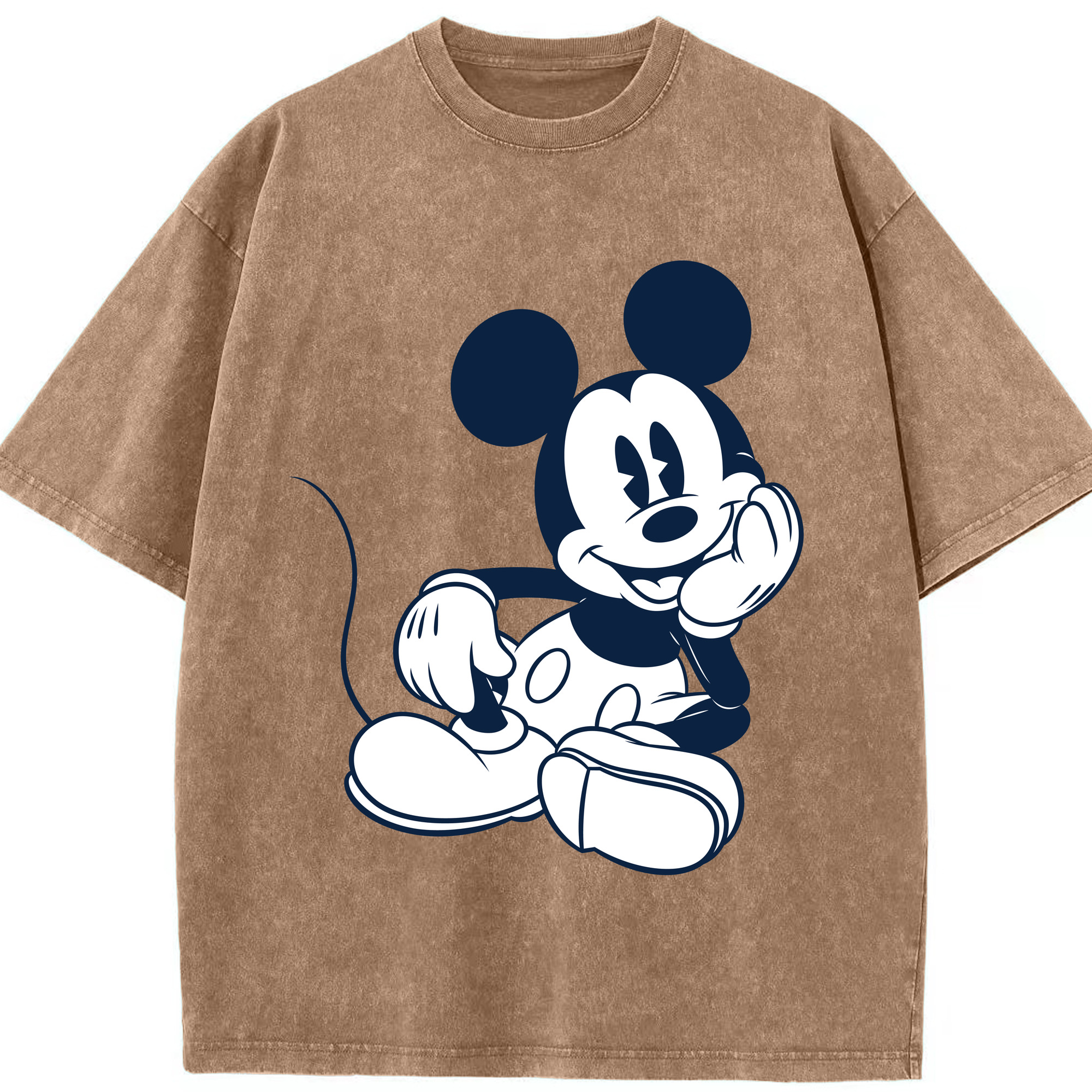 （画像用） ミッキーマウス Mickey Mouse 綿100% ヴィンテージ風 半袖Tシャツ（フロントプリント）