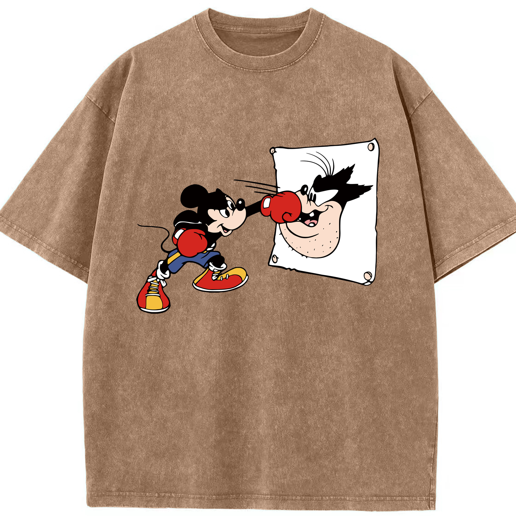 （画像用） ミッキーマウス Mickey Mouse 綿100% ヴィンテージ風 半袖Tシャツ（フロントプリント）