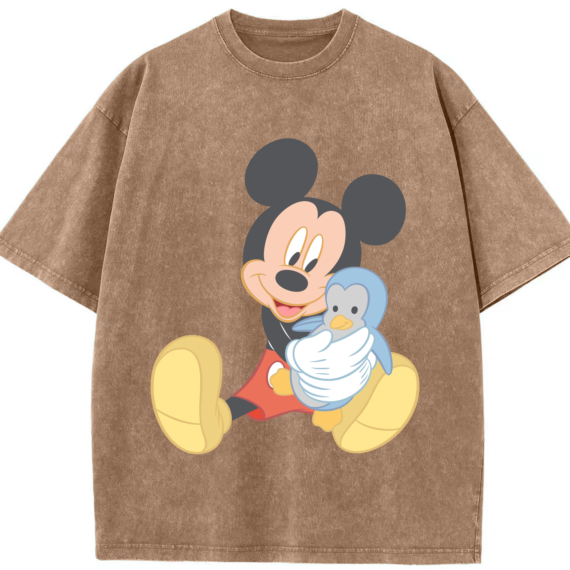 （画像用） ミッキーマウス Mickey Mouse 綿100% ヴィンテージ風 半袖Tシャツ（フロントプリント）