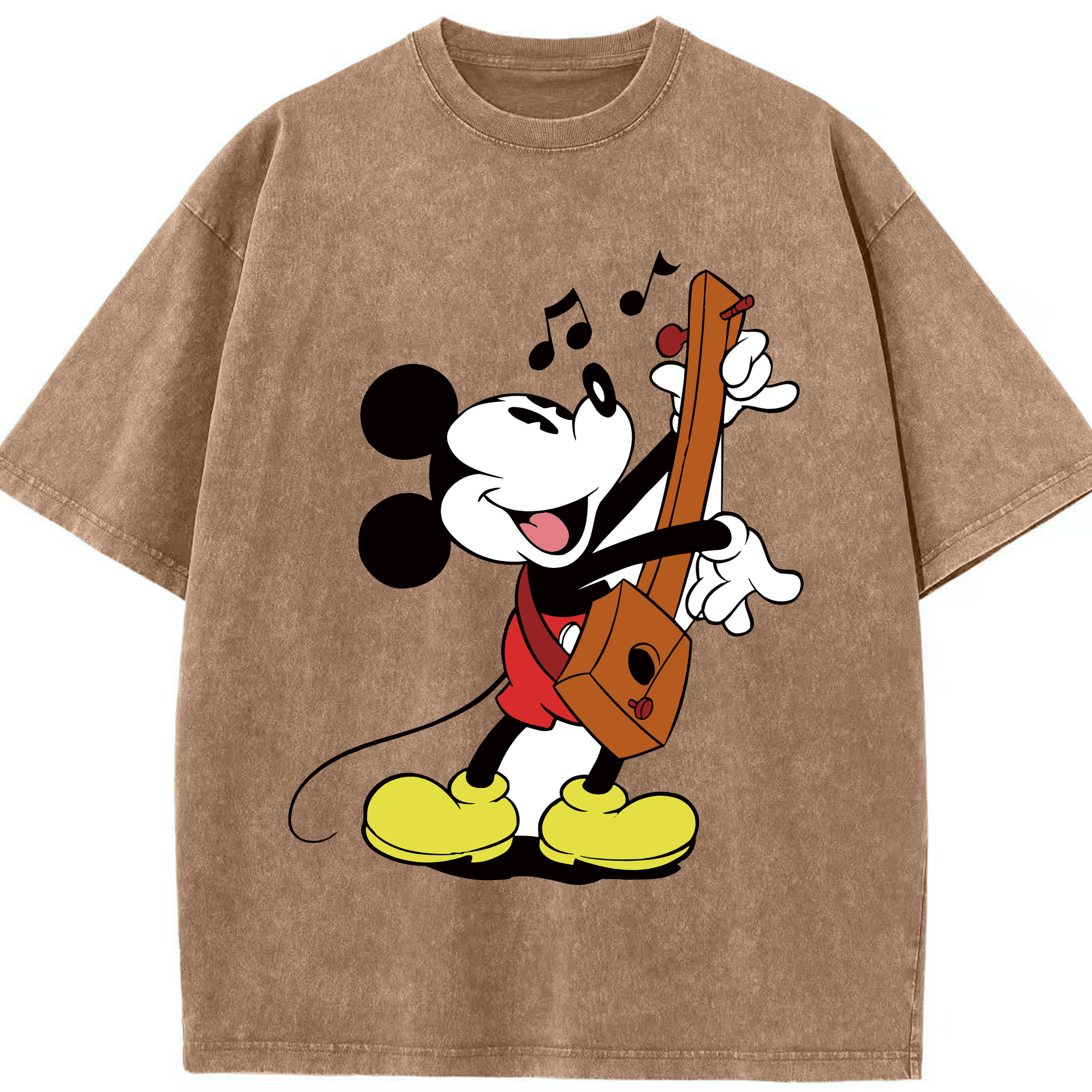 （画像用） ミッキーマウス Mickey Mouse 綿100% ヴィンテージ風 半袖Tシャツ（フロントプリント）