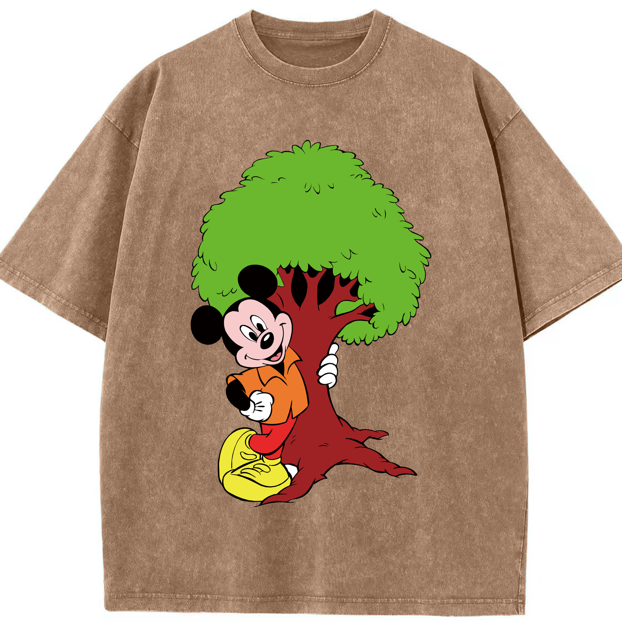 （画像用） ミッキーマウス Mickey Mouse 綿100% ヴィンテージ風 半袖Tシャツ（フロントプリント）